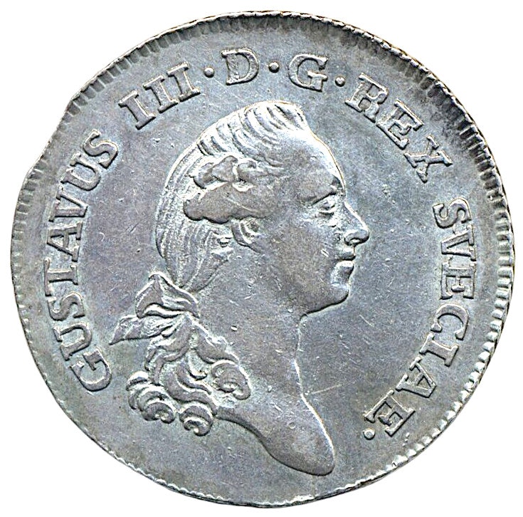 Gustav III - 1/3 Riksdaler 1783 - Ett tilltalande exemplar