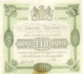 SVERIGES RIKSBANK - 10 kronor 1874