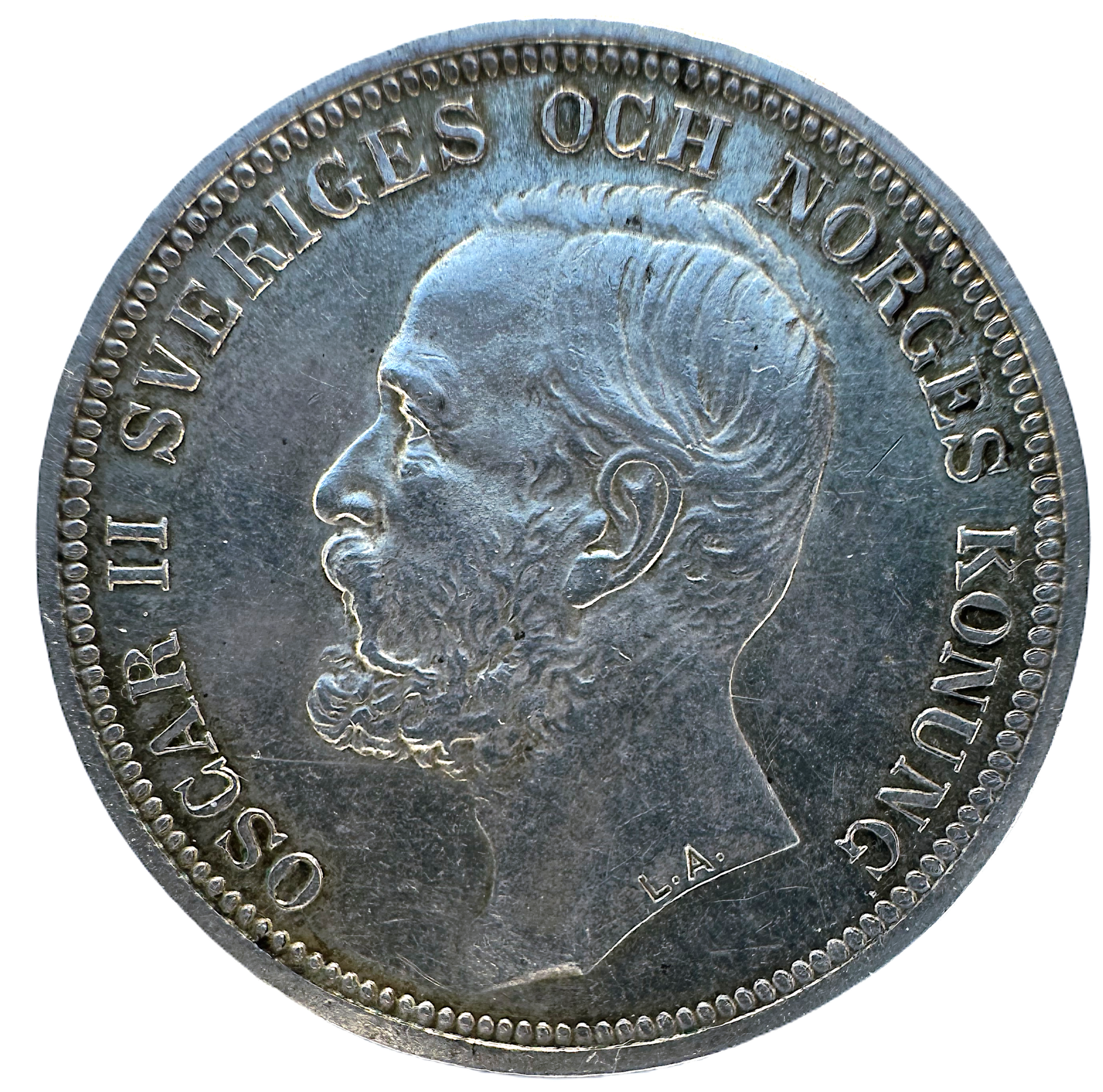 Oskar II - 2 Kronor 1897 - Tilltalande exemplar med viss lyster