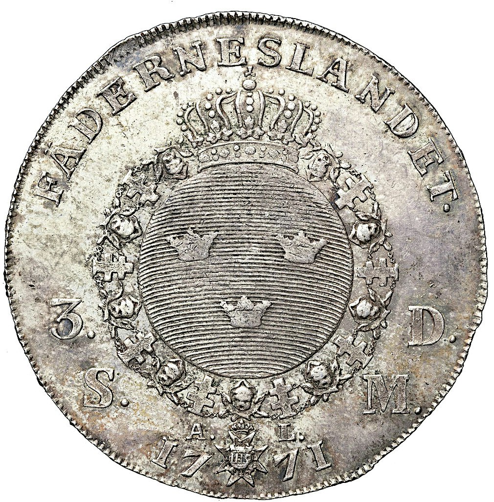 Gustav III - Riksdaler 1771 - Ett vackert exemplar av den åtråvärda första årgången - Sällsynt