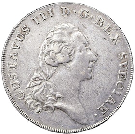 Gustav III - Riksdaler 1773 med 1773-års bild - Sällsynt