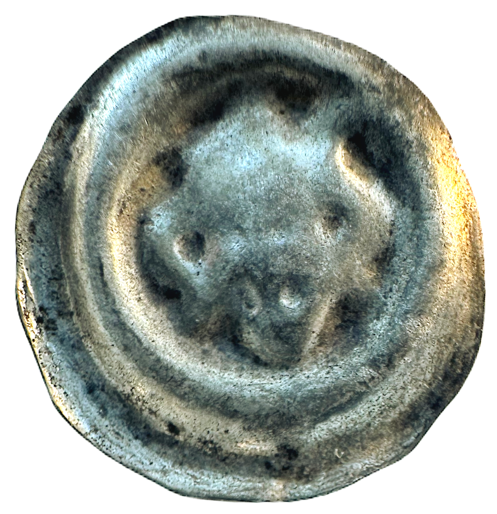 Albrekt av Mecklenburg 1364-1389, Stockholm, Penning med framvänt krönt huvud