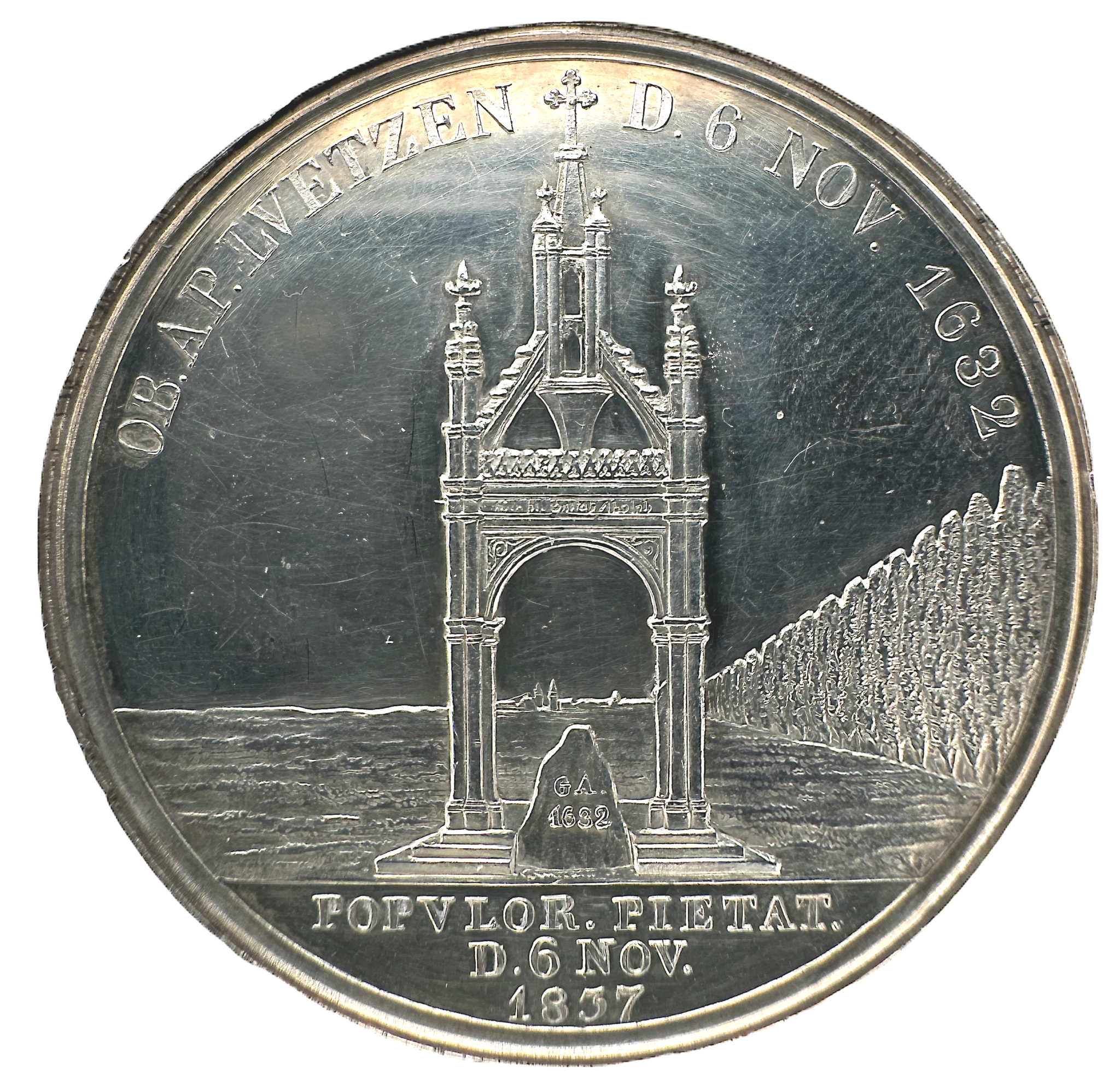 Avtäckningen av Gustav II Adolfs minnesmonument i Lützen den 6 november 1837 av Anton Friedrich König