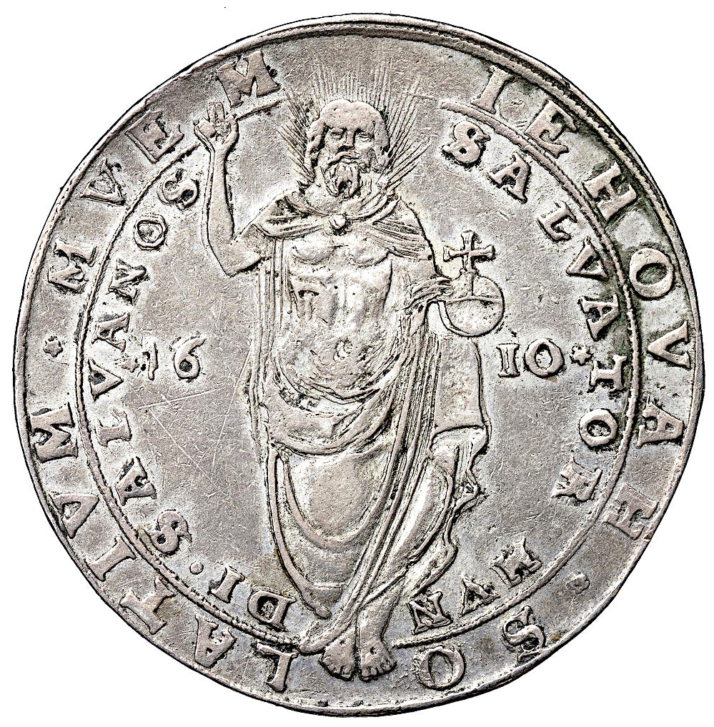 Karl IX - Riksdaler 1610 - Tilltalande exemplar med mycket lyster. Sällsynt inskriftsvariant: "MVE-M"