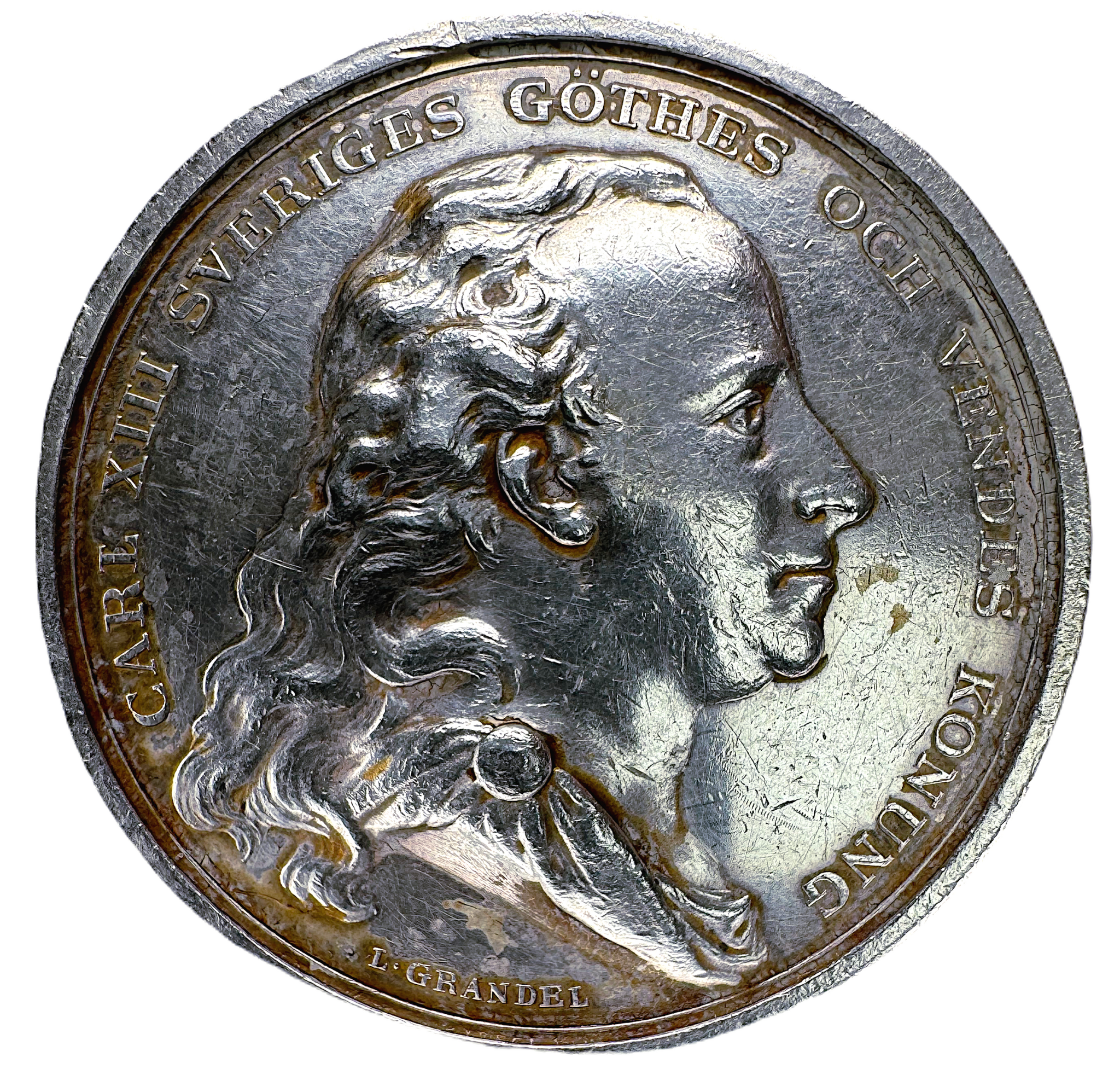 Karl XIII - Kungliga Lantbruksakademins stora prismedalj instiftad den 28 december 1811 av Lars Grandel (1814)