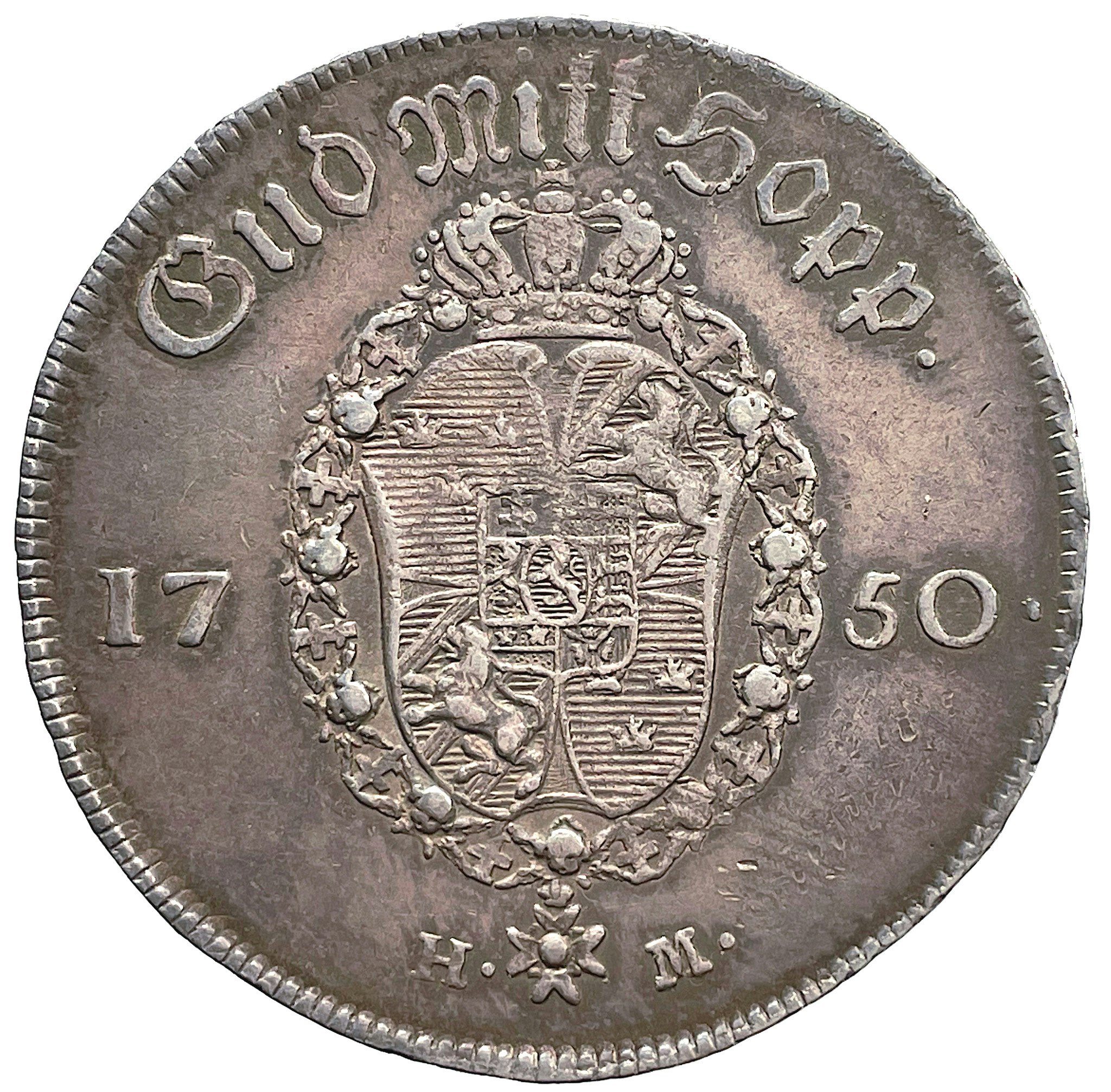Fredrik I - 1/2 Riksdaler 1750 - Sällsynt typmynt med vacker patina