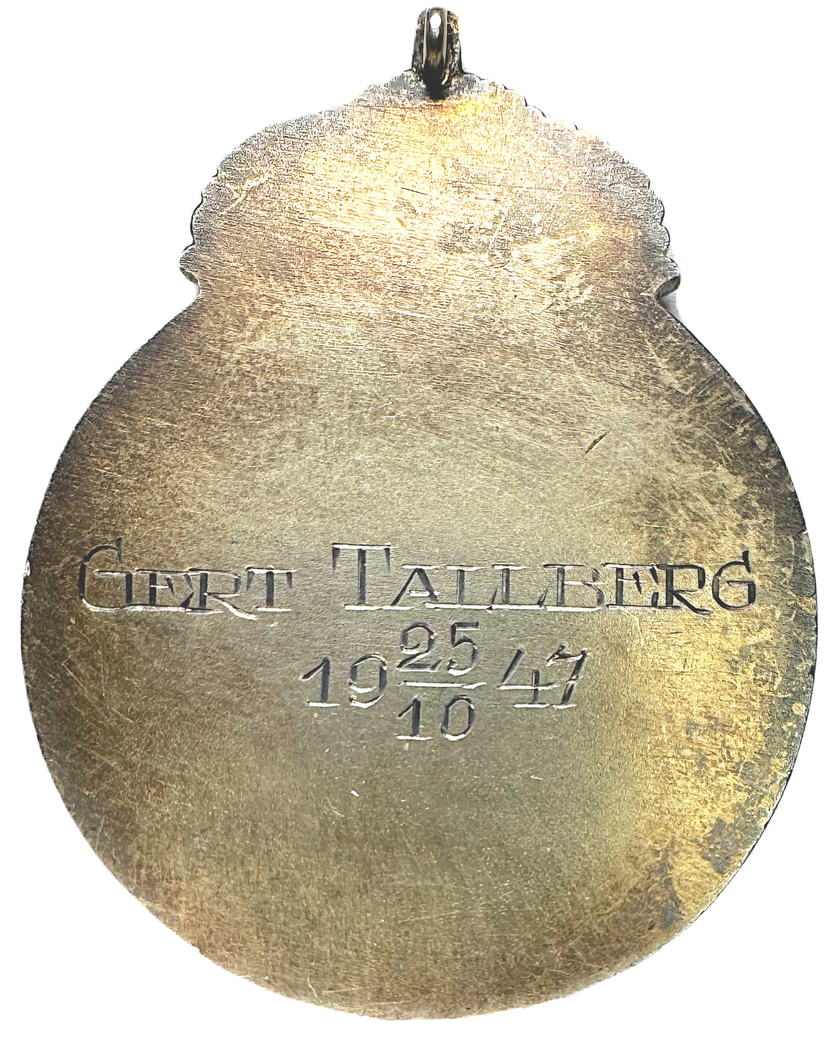 Gustav V - Sveriges orkesters riksförbunds belöningsmedalj - utdelad 25/10 1947 till Gert Tallberg