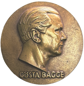 Gösta Bagge - Massiv medalj av Gösta Carell 1945 - 98mm - Medlem Kungliga Vetenskapsakademien