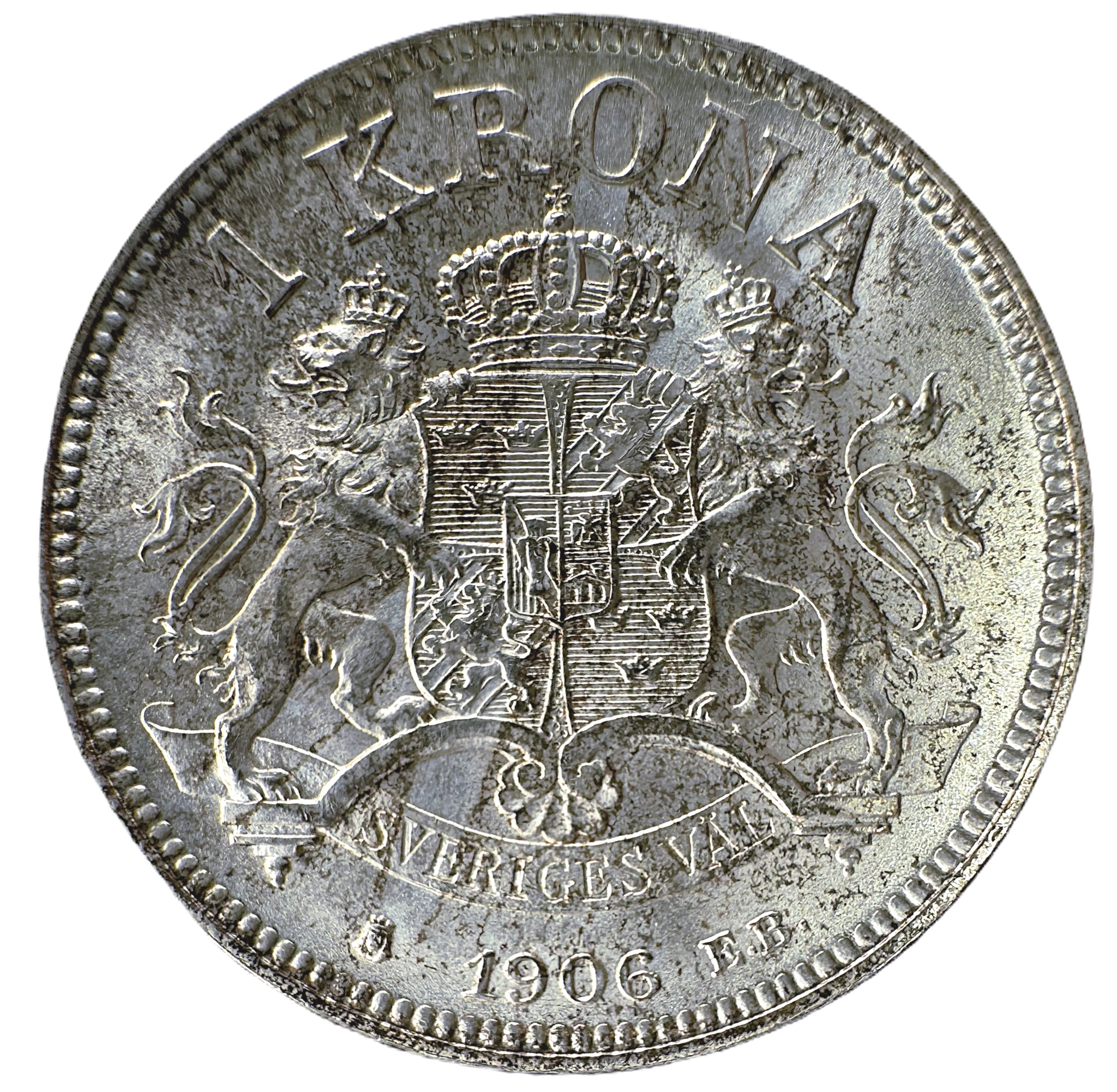 Oskar II - 1 Krona 1906 - Vackert ocirkulerat exemplar