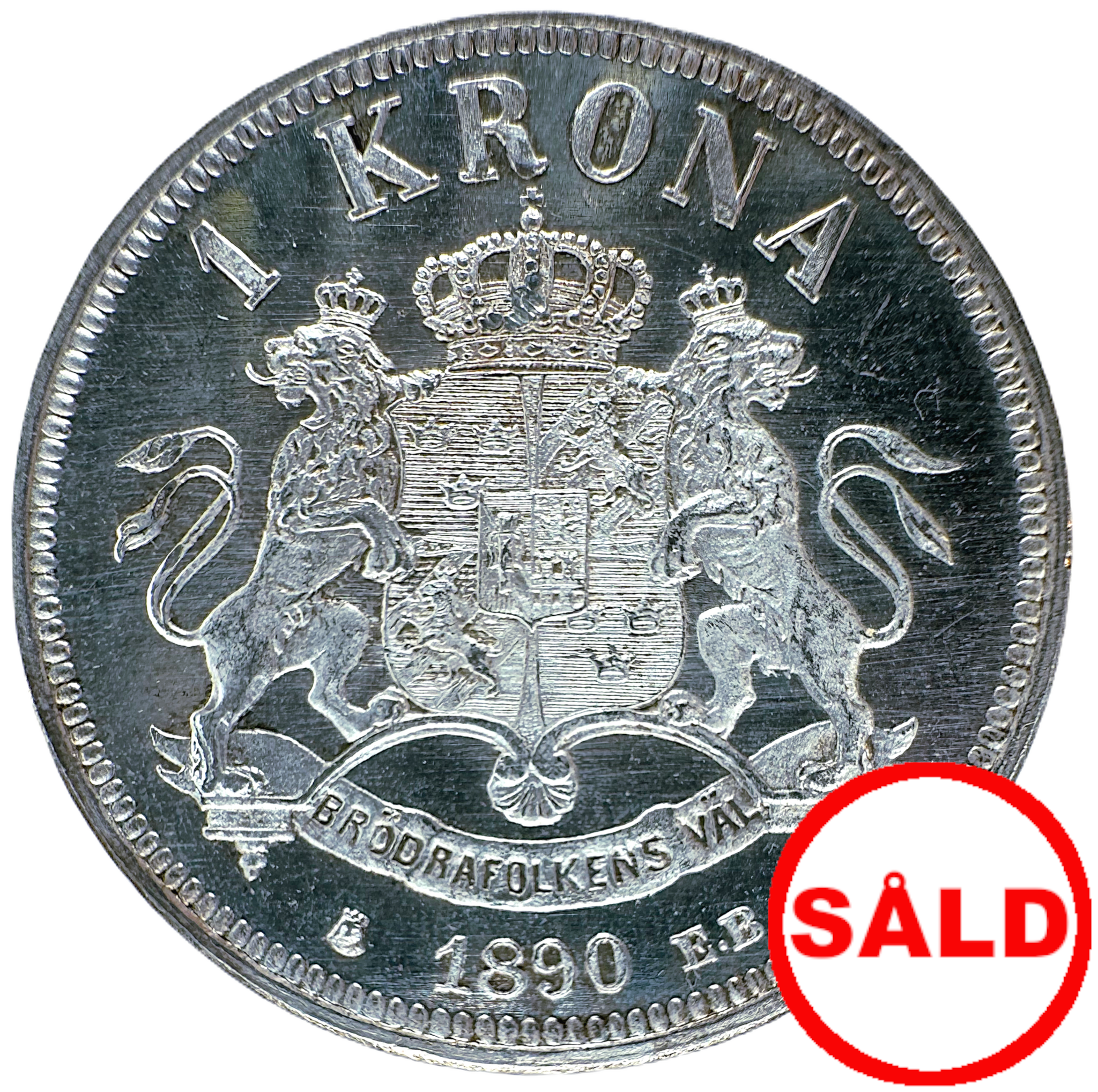 Oskar II - 1 Krona 1890 - Ett drömexemplar - PROOFLIKE