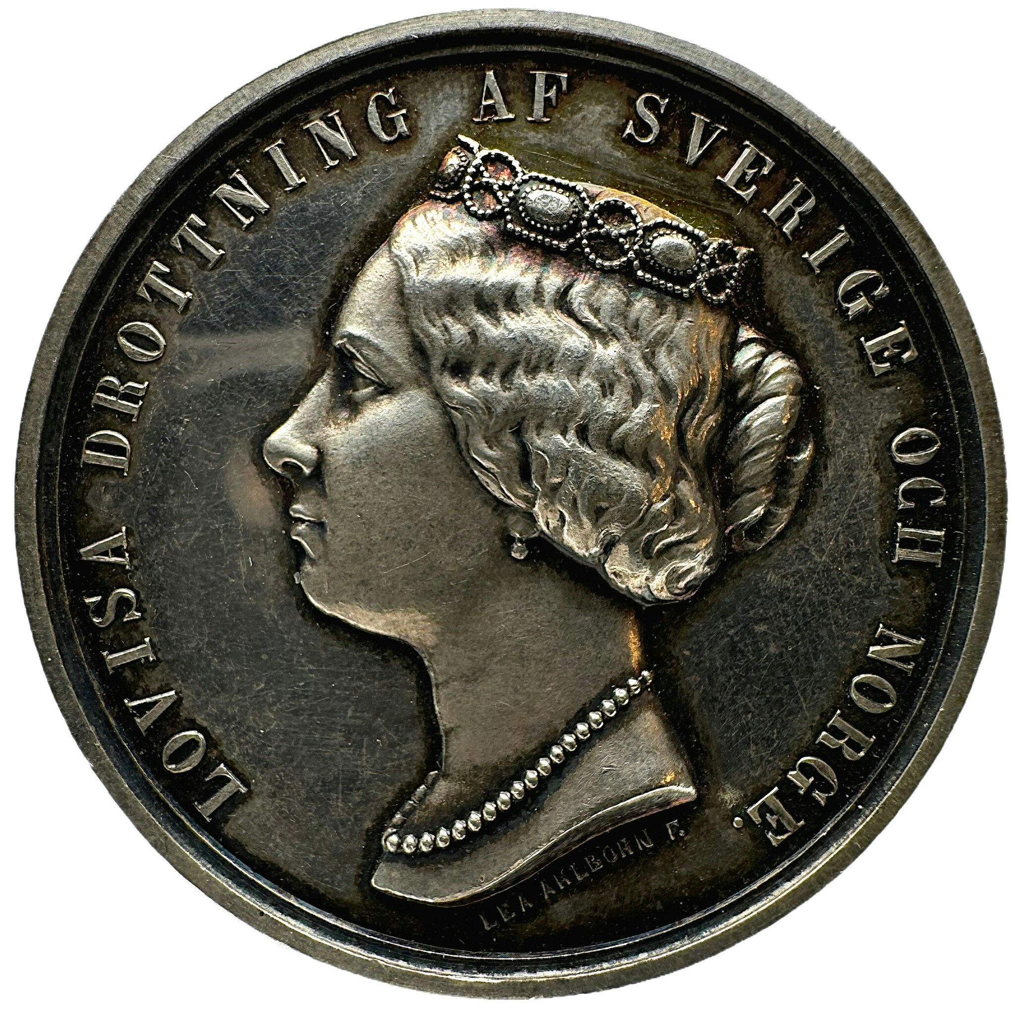 Drottning Lovisas död den 30 mars 1871 av Lea Ahlborn - Sällsynt i silver - Vackert exemplar