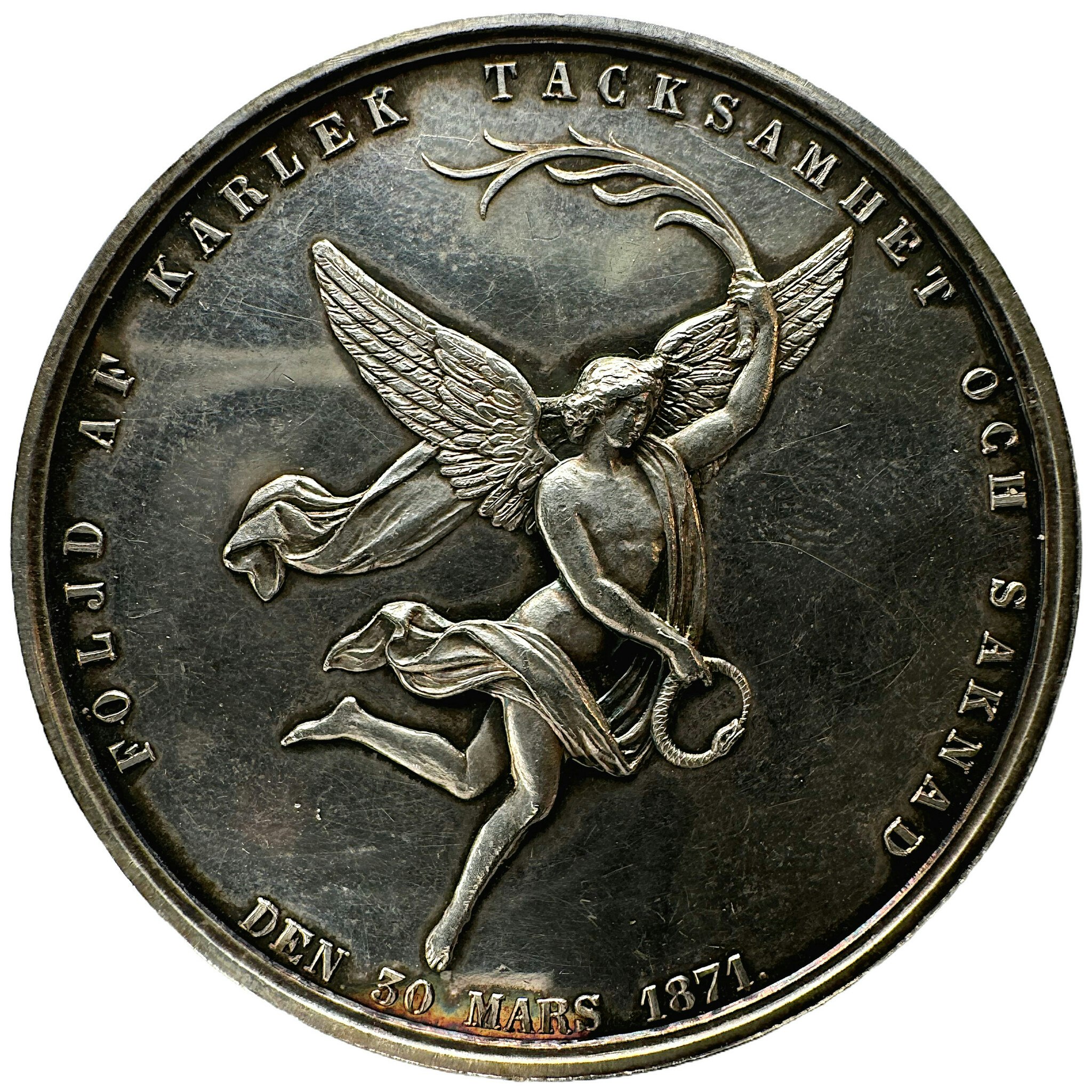 Drottning Lovisas död den 30 mars 1871 av Lea Ahlborn - Sällsynt i silver - Vackert exemplar
