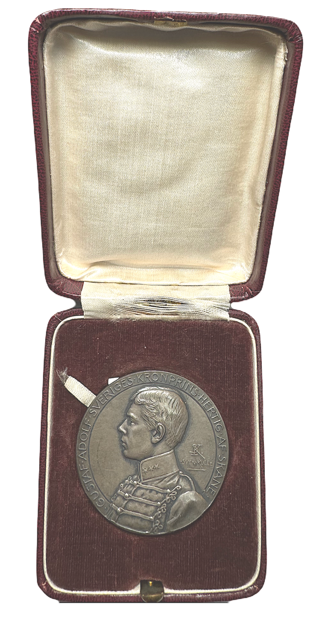 Gustav Adolf som kronprins - Jubileumsutställningen i Landskrona 1913 i originaletui - Underbart motiv - sällsynt