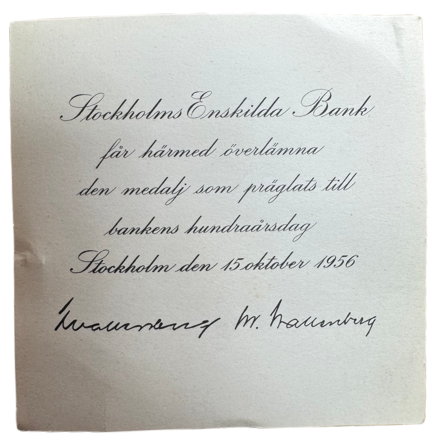 Wallenberg - Stockholms Enskilda Bank 100 årsjubileum 1856-1956 av Ivar Johansson - I originaletui