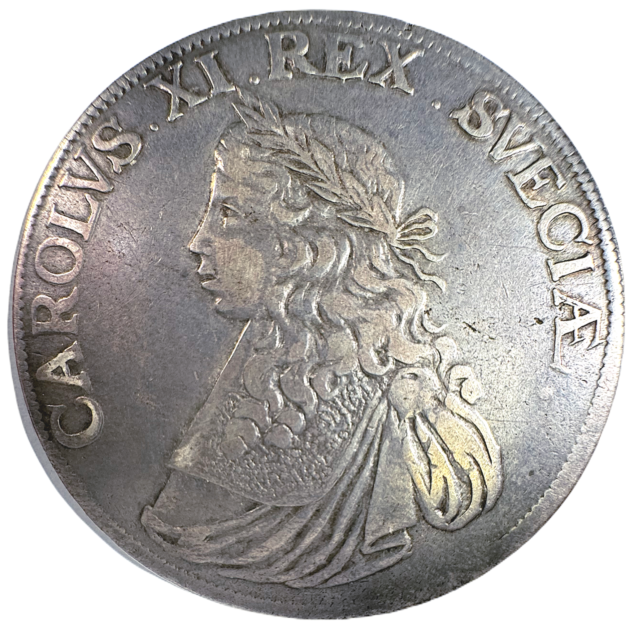 Karl XI, 8 mark 1666 - Med hel omskrift - Ettårstyp