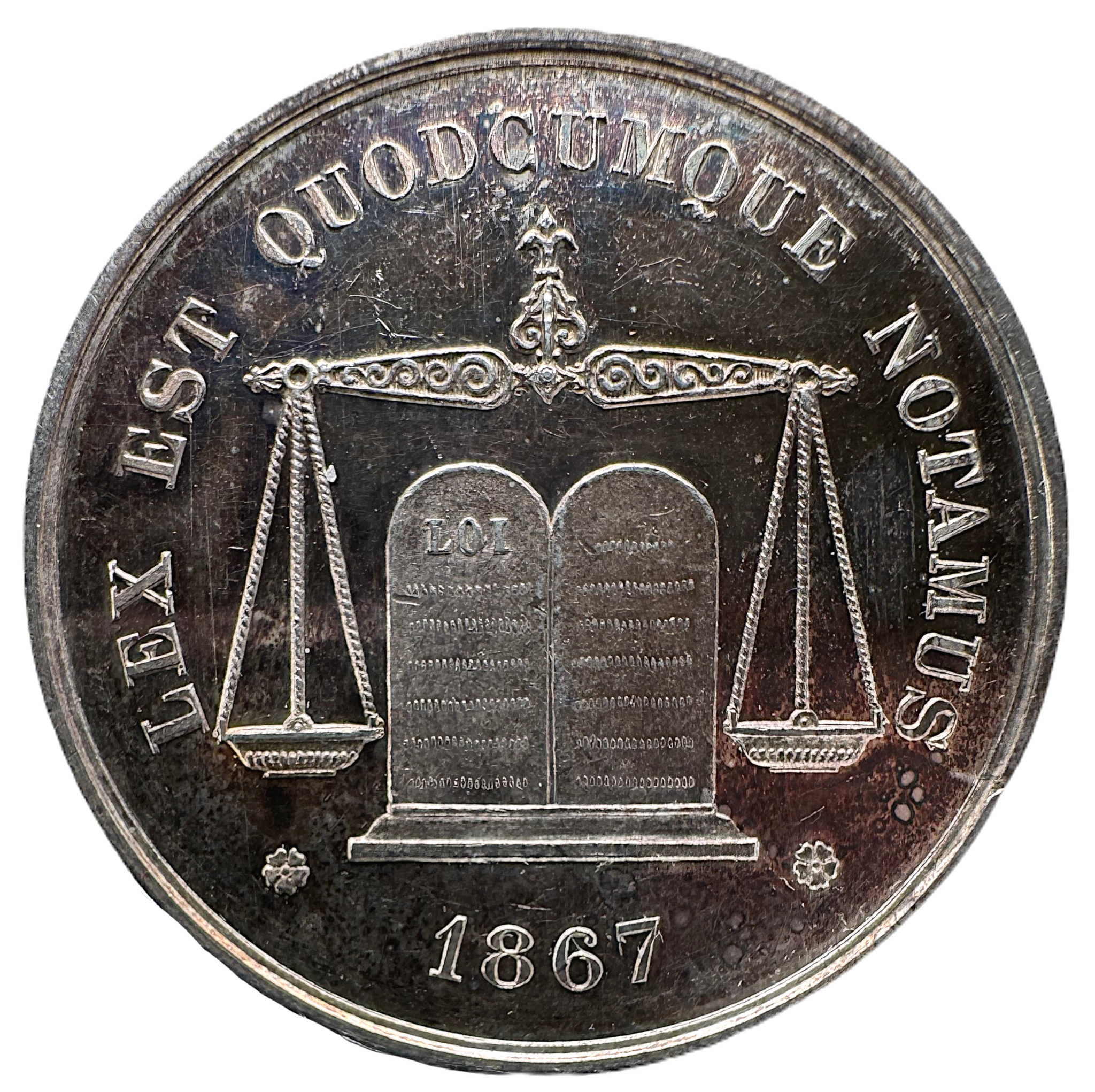 Frankrike 1867 - Silvermedalj Notariatskammaren i arrondissementet Semur