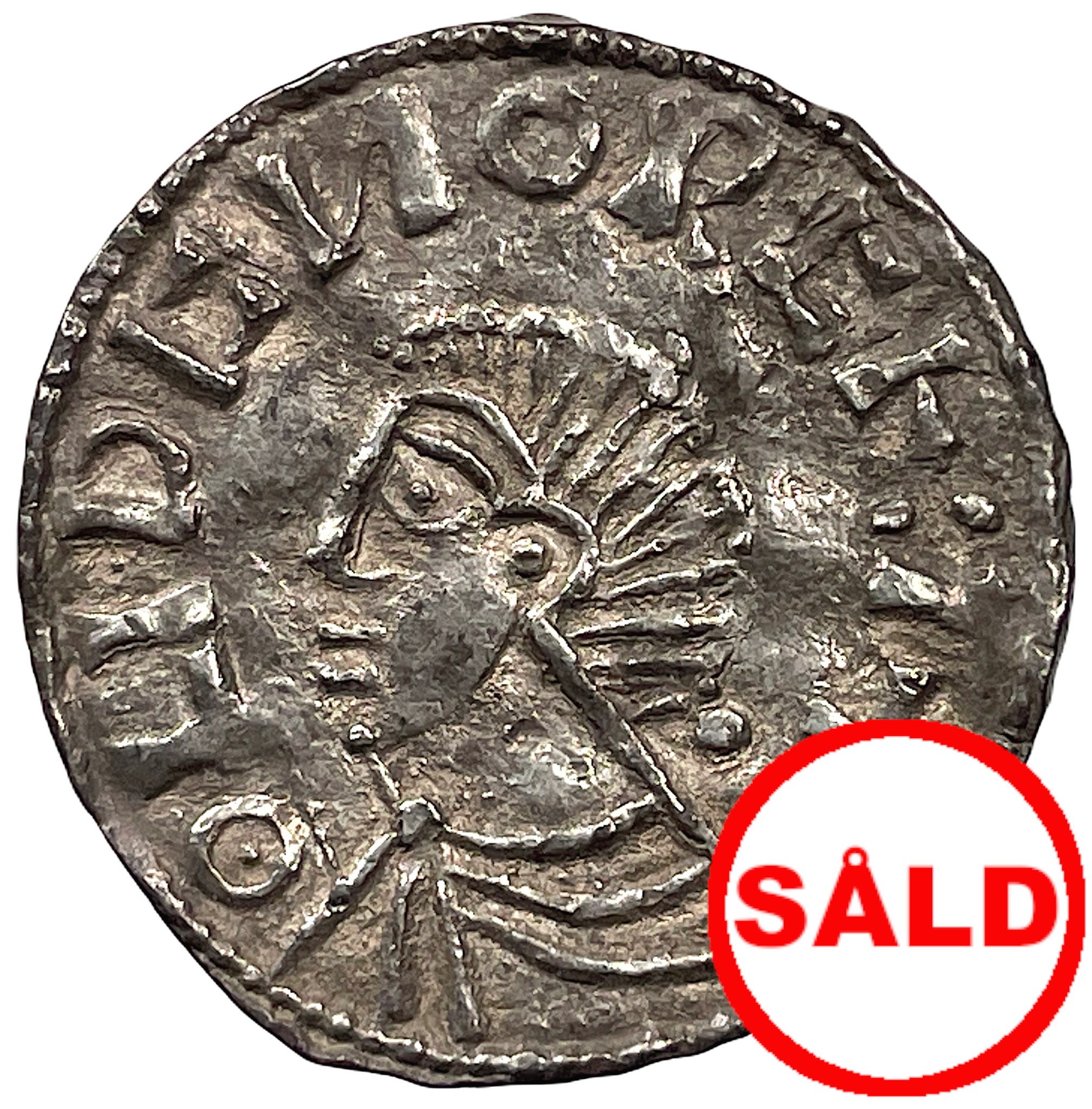 Olof Skötkonung ca 995-1022, Sigtuna Penning - Sveriges första myntningsperiod - Long Cross - Mycket sällsynt
