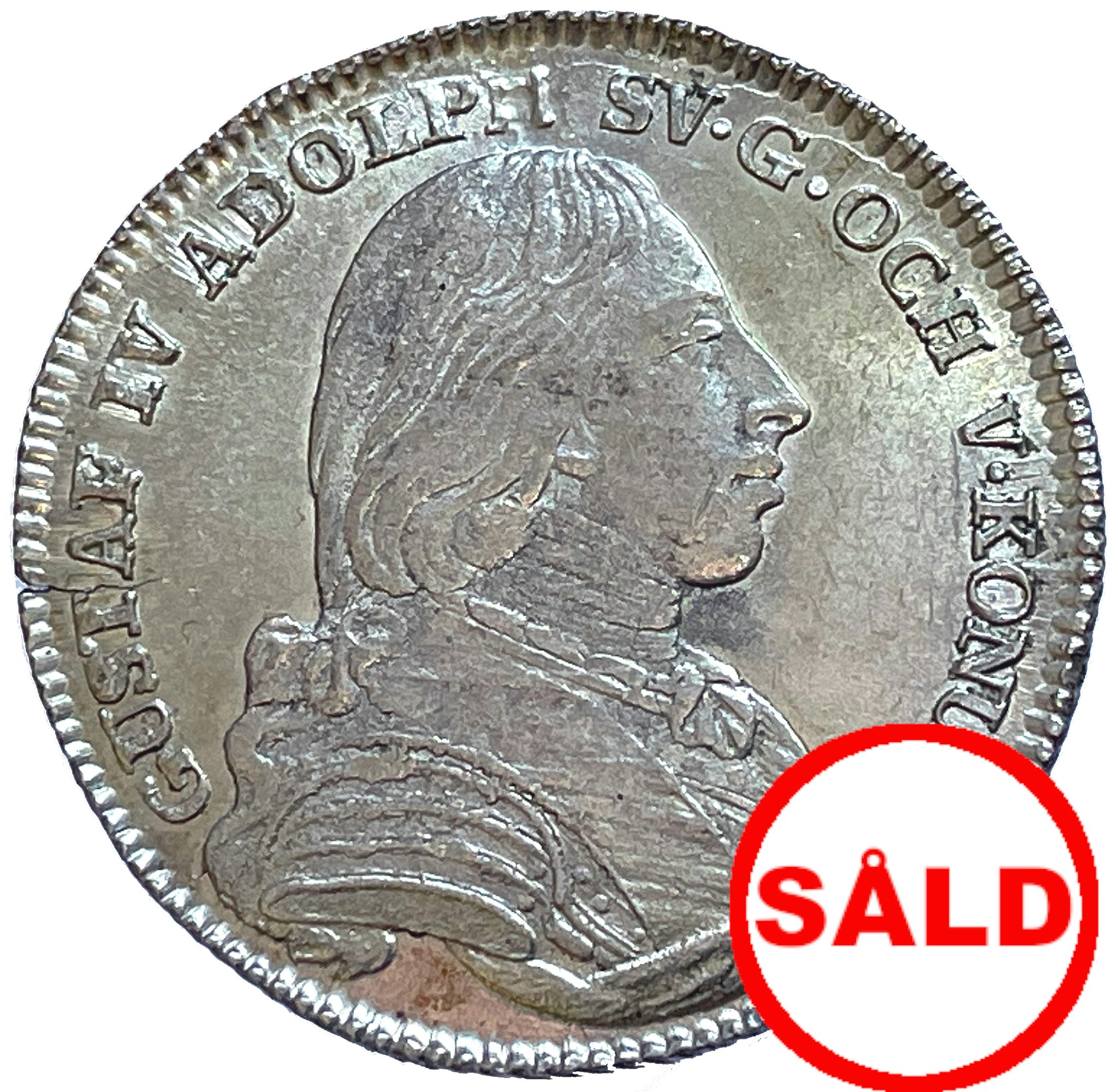 Gustav IV Adolf, 1/6 Riksdaler 1802 - Mycket vackert exemplar