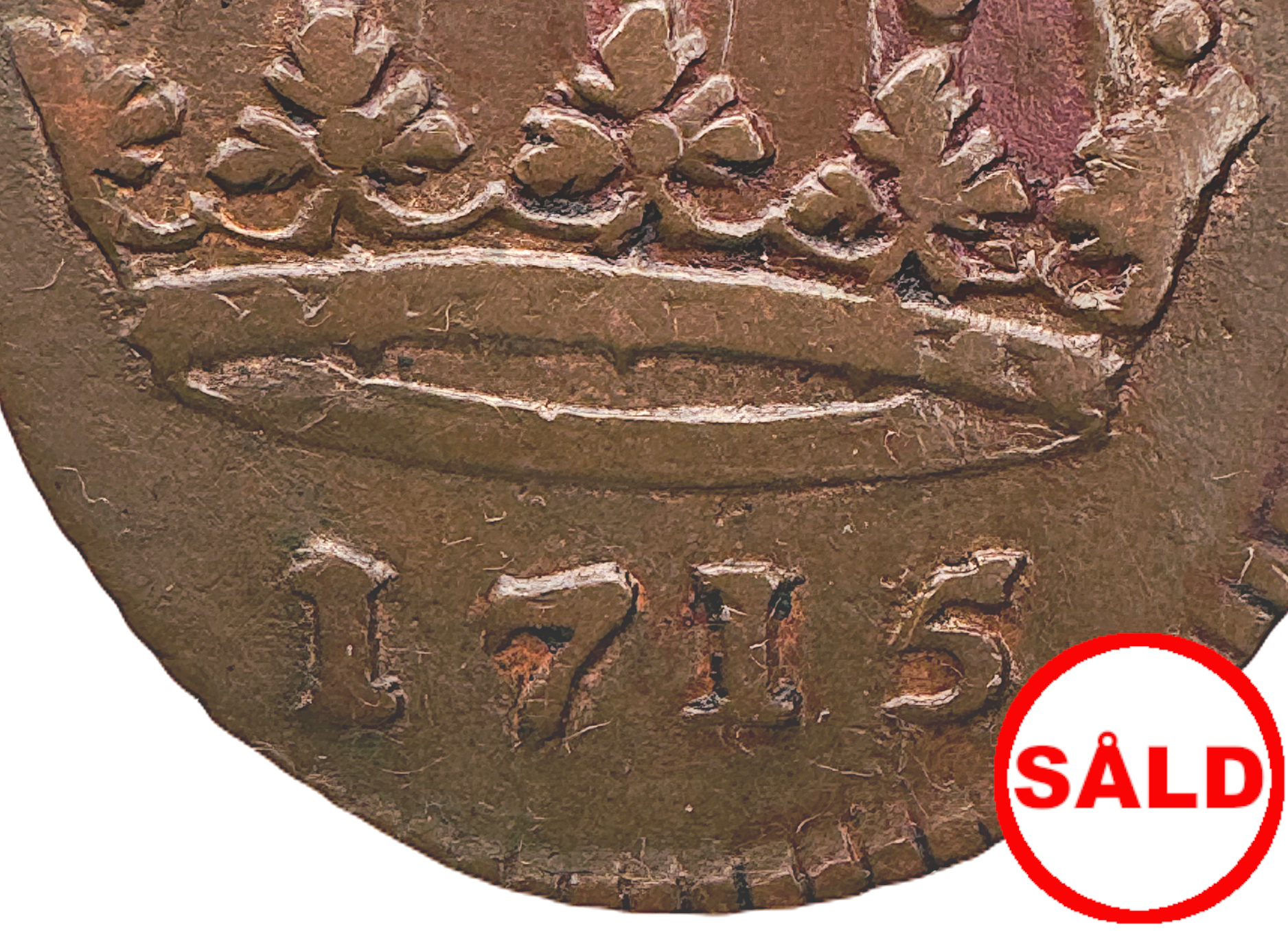Karl XII - Nödmynt - 1 Daler SM 1715 - Kronan med stort rakt kors - Bra exemplar