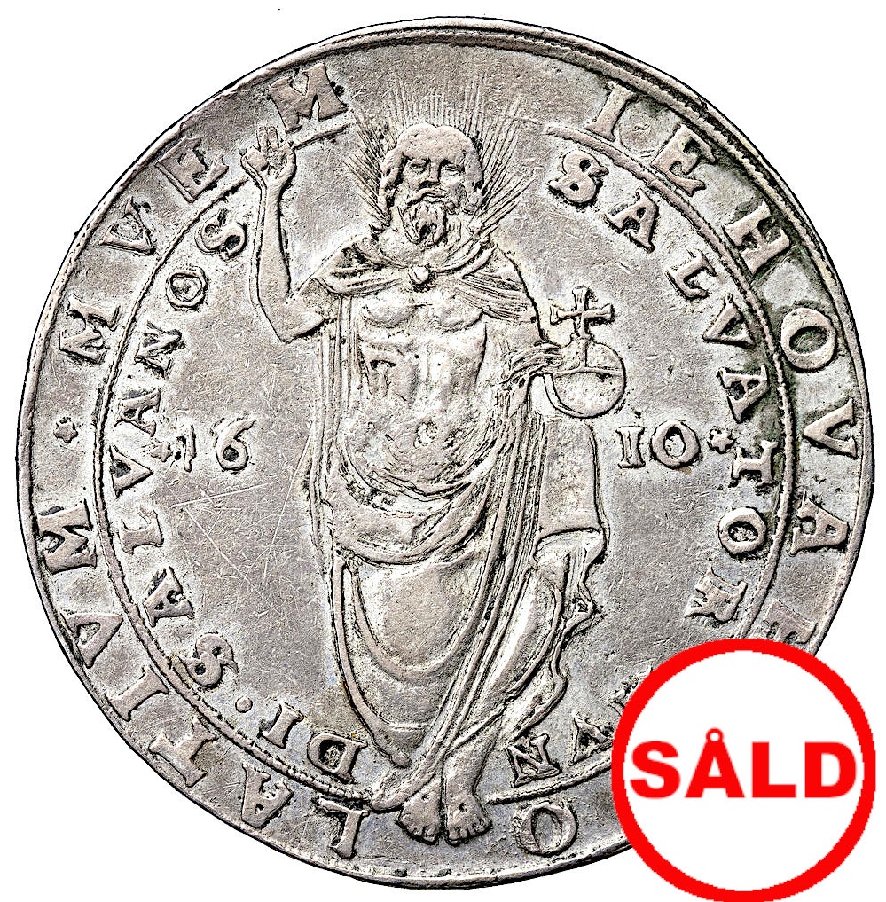 Karl IX - Riksdaler 1610 - Tilltalande exemplar med mycket lyster. Sällsynt inskriftsvariant: "MVE-M"