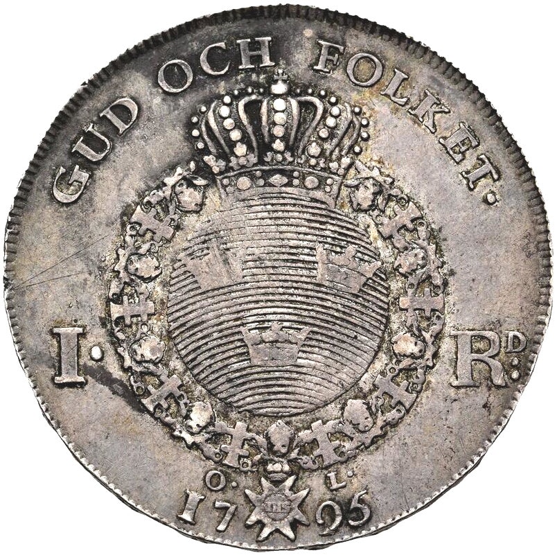 Gustav IV Adolf - Riksdaler 1795 - Bra underliggande lyster