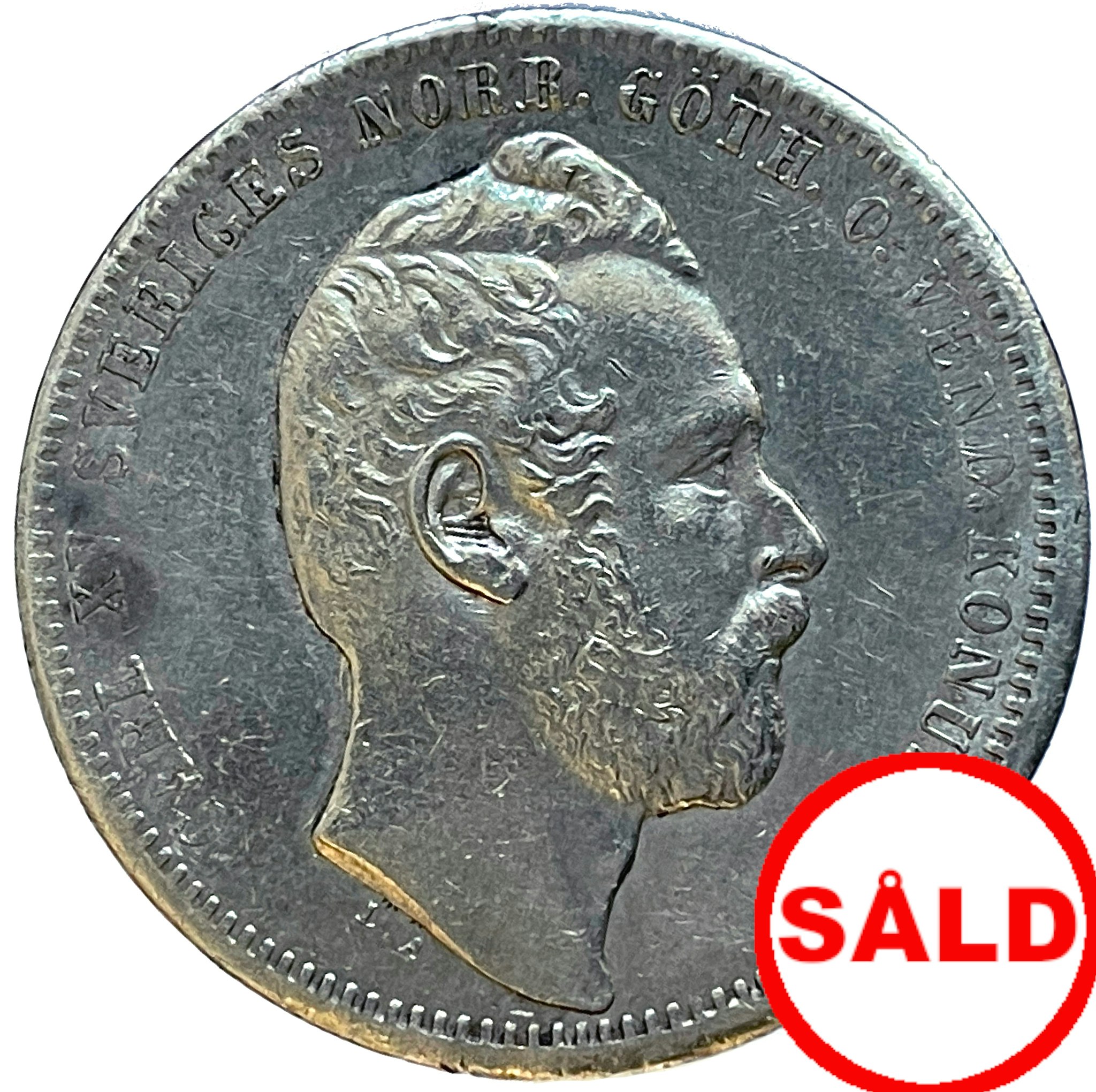 Karl XV - 1 Riksdaler Riksmynt 1860 - Härligt porträtt