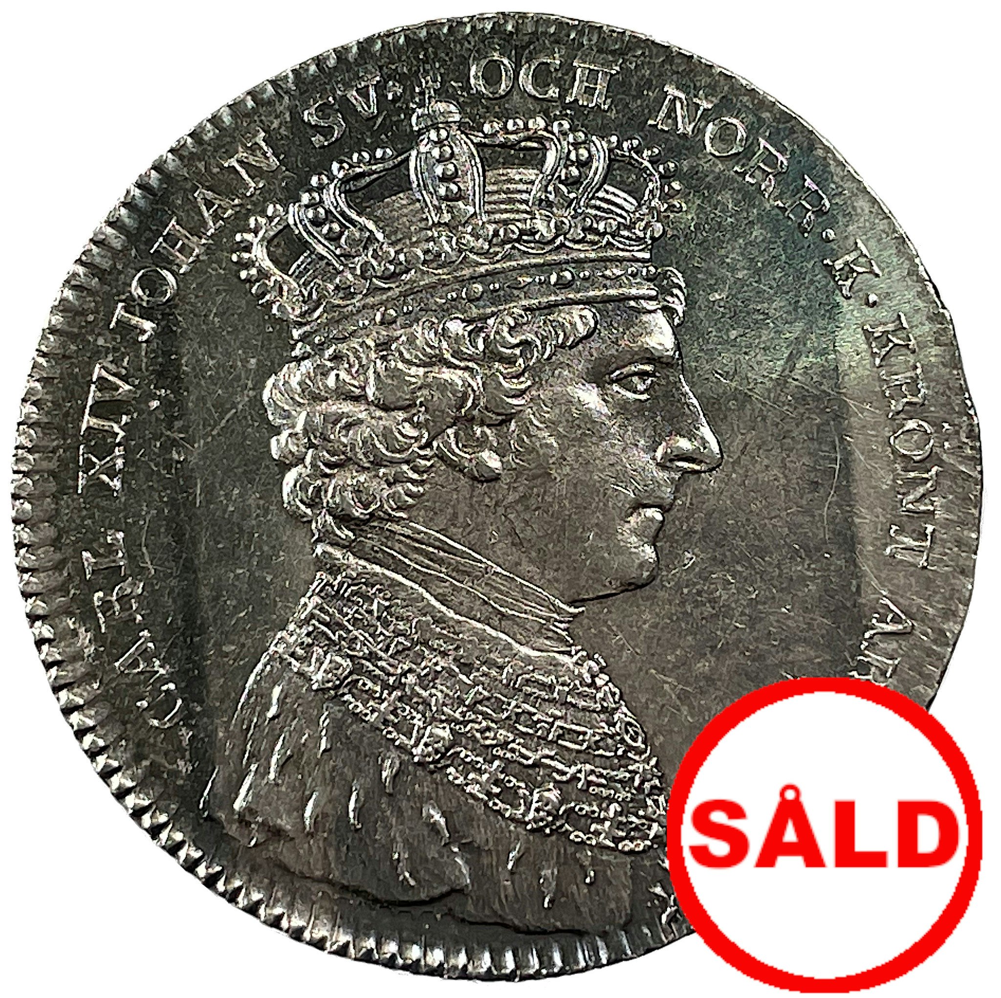 Karl XIV Johan, Kastmynt till kröningen 1818 - Härligt frostaktig relief