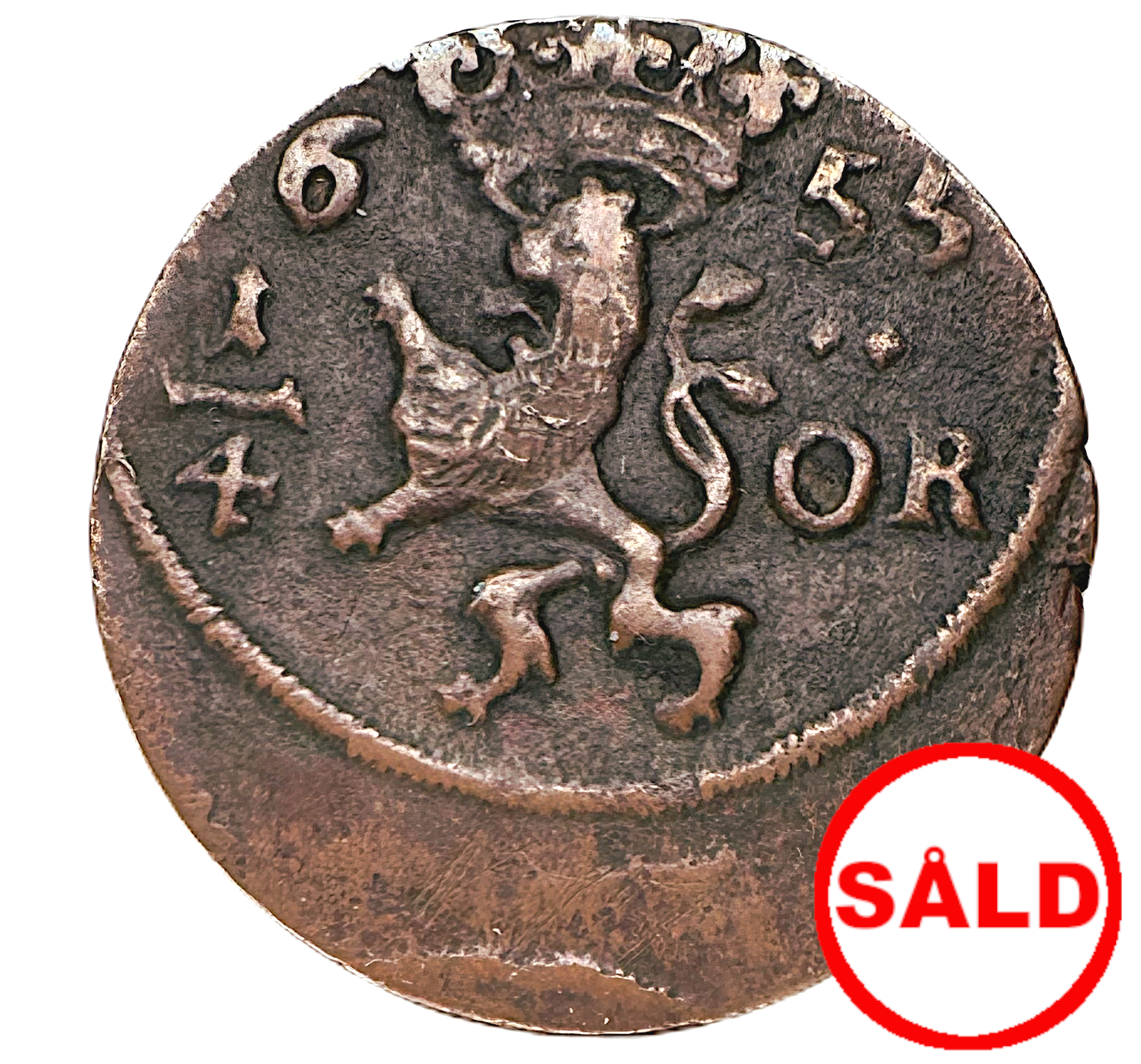 Karl X Gustav - En härligt skarp 1/4 Öring 1655