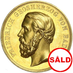Tyskland, Baden-Durlach, Friedrich I 1852-1907, Kejserlig förtjänstmedalj i guld - RAR