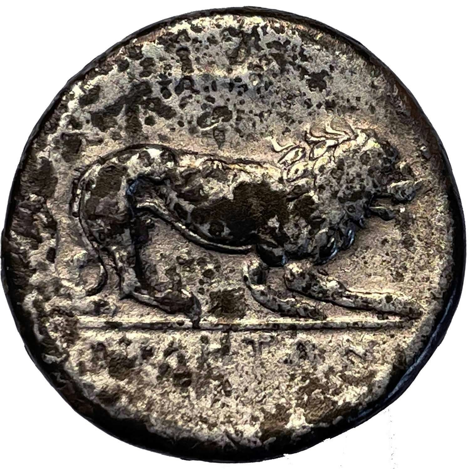 Lukanien, Velia 340-334 f.Kr Didrachm - kontramarkerad ΦA