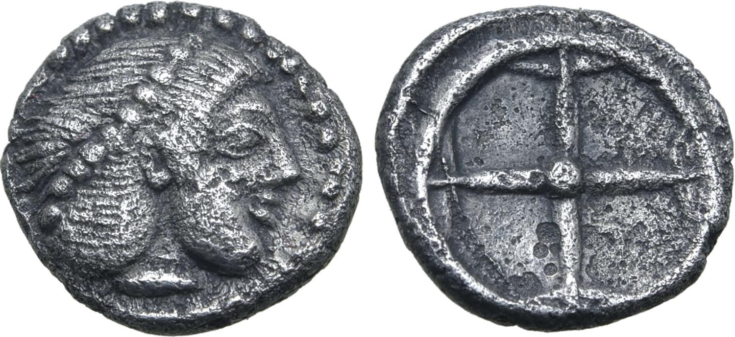 Sicilien, Syrakusa, Deinomenid Tyranny. Hieron I, ca. 478-470 f.Kr. Obol