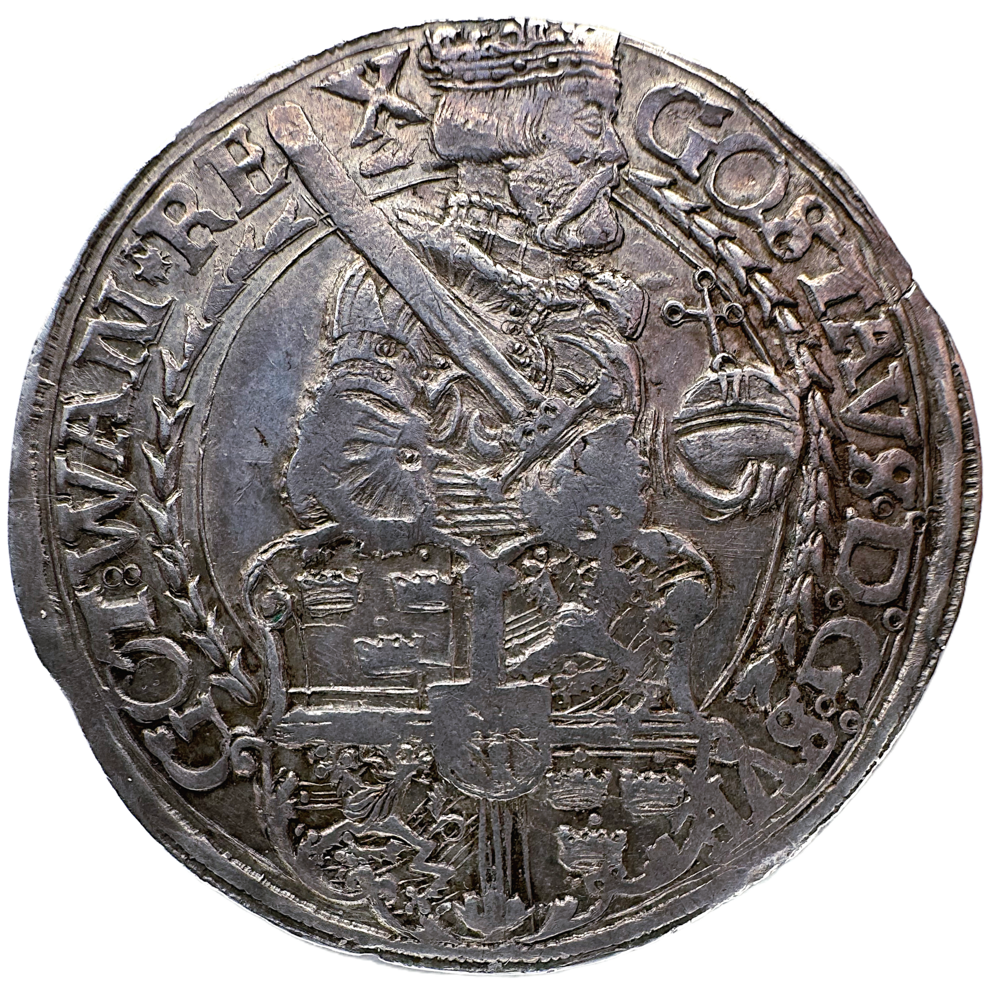 Gustav Vasa, Svartsjödaler 1545 - Ett härligt välpräglat exemplar med lyster