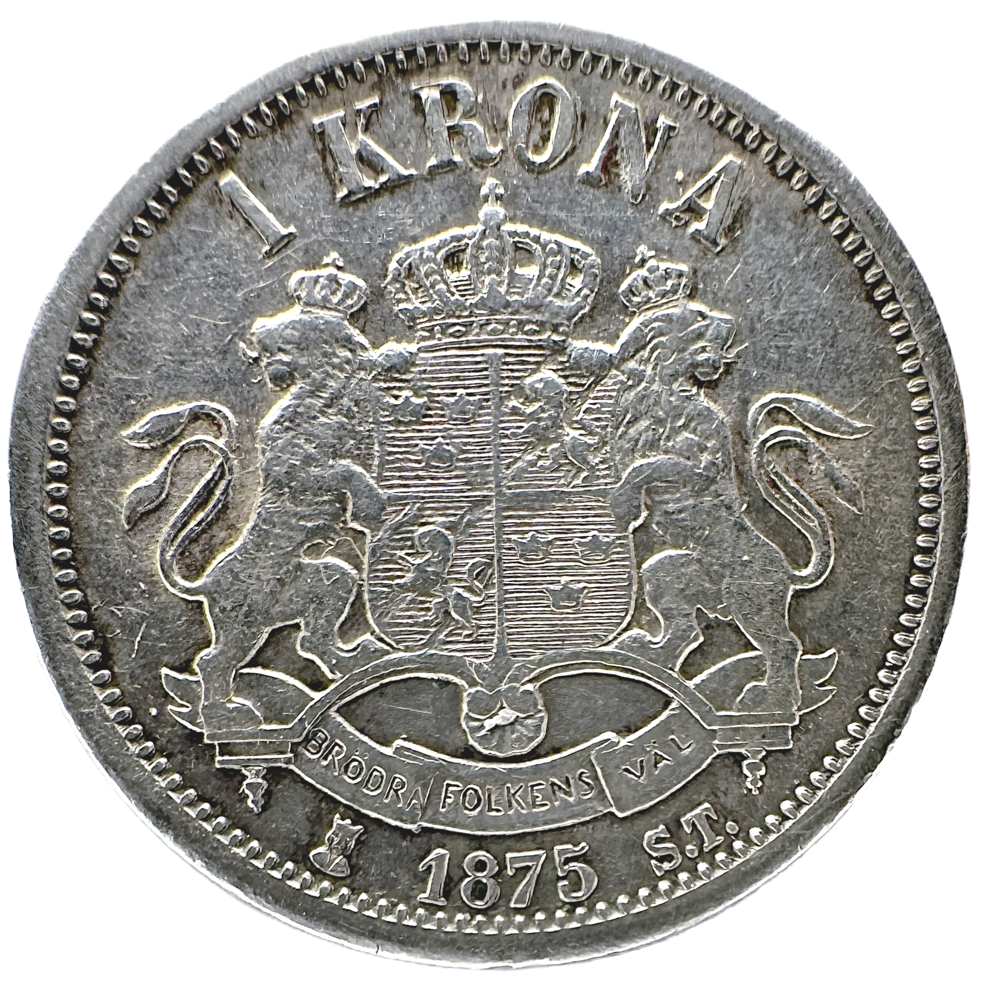 Oskar II - 1 Krona 1875 - Härlig stuns