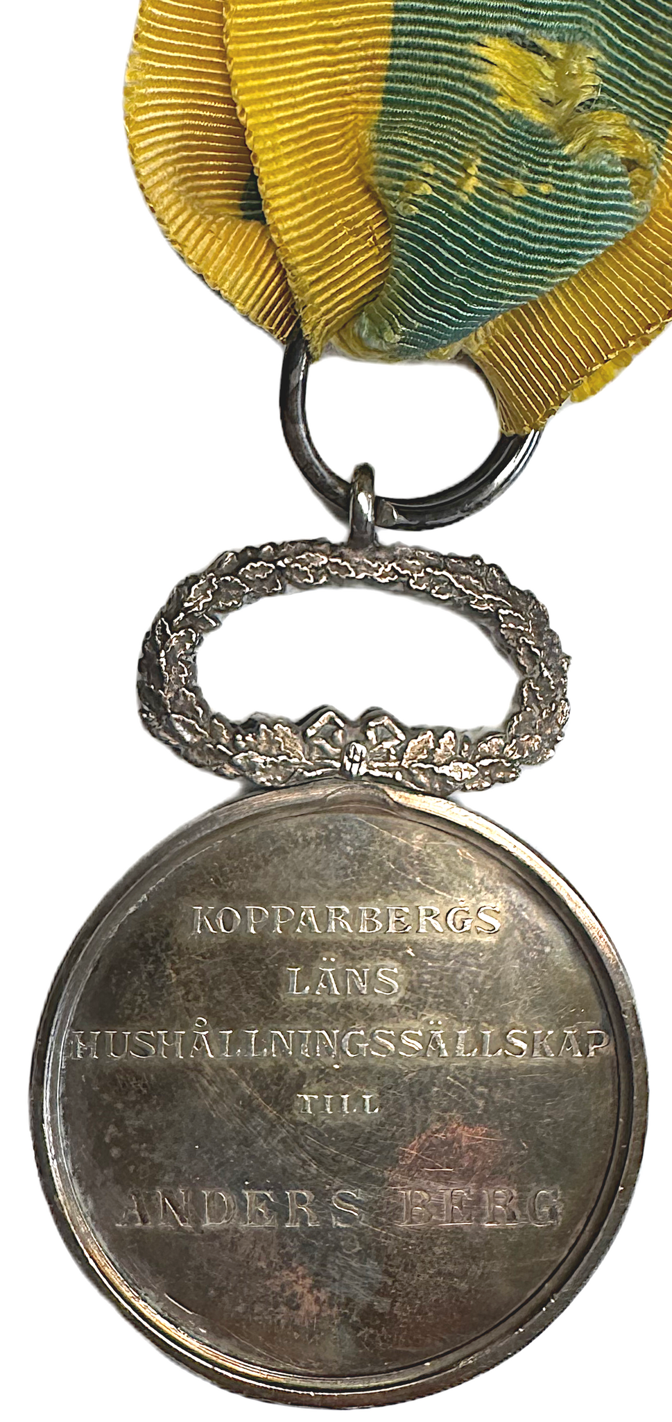 Oskar II - Kopparbergs läns hushållningssällskaps belöningsmedalj utdelad till Anders Berg 1885 - Sällsynt