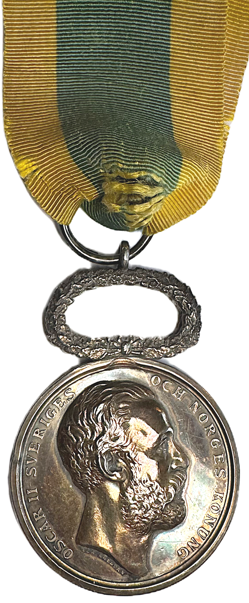 Oskar II - Kopparbergs läns hushållningssällskaps belöningsmedalj utdelad till Anders Berg 1885 - Sällsynt