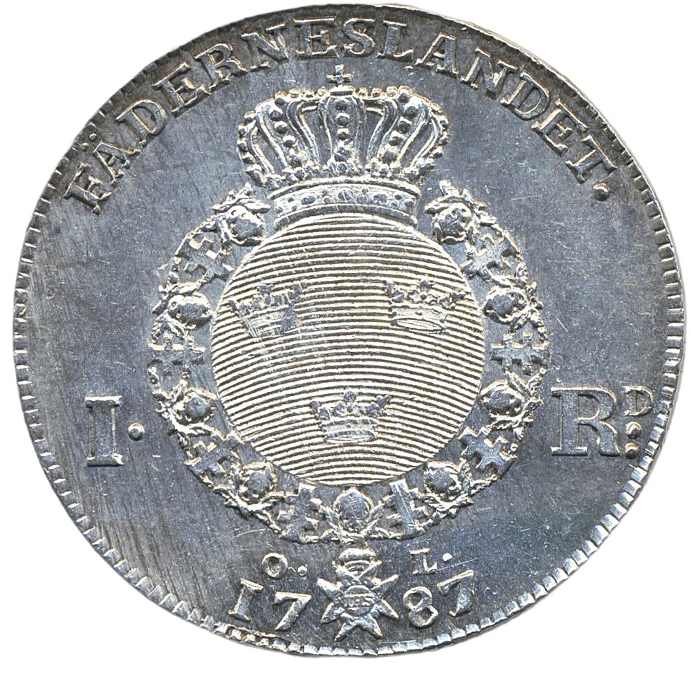 Gustav III - Riksdaler 1787 på 3 - Ett härligt exemplar