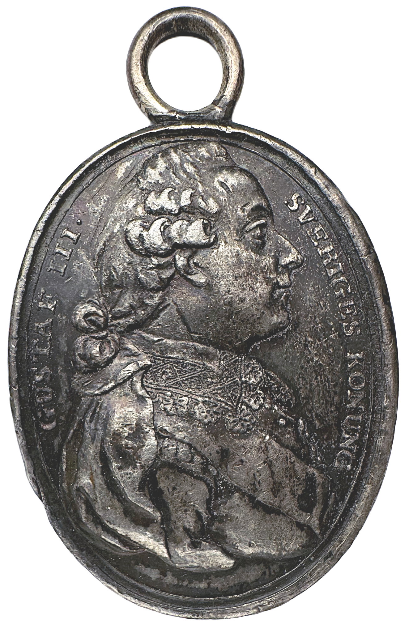 Gustav III  - Hedersmedalj tilldelad ständernas deputernade faddrar vid kronprinsens dop 1778 av Gustaf Ljungberger - Extremt sällsynt - RR