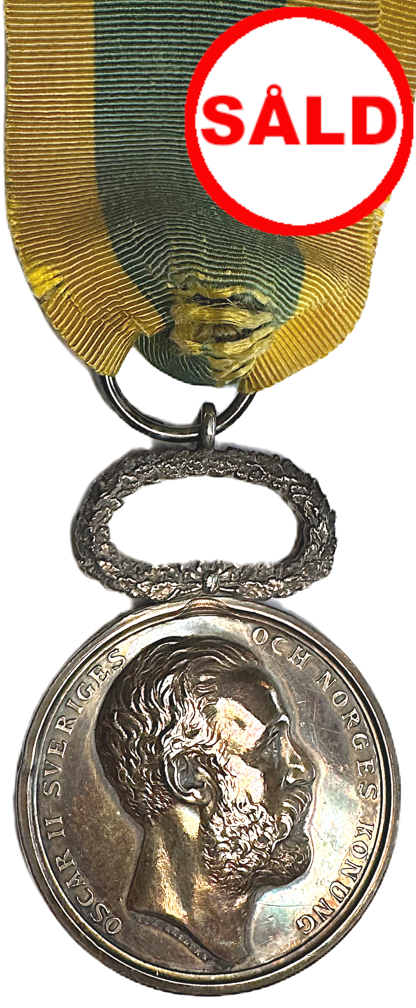Oskar II - Kopparbergs läns hushållningssällskaps belöningsmedalj utdelad till Anders Berg 1885 - Sällsynt