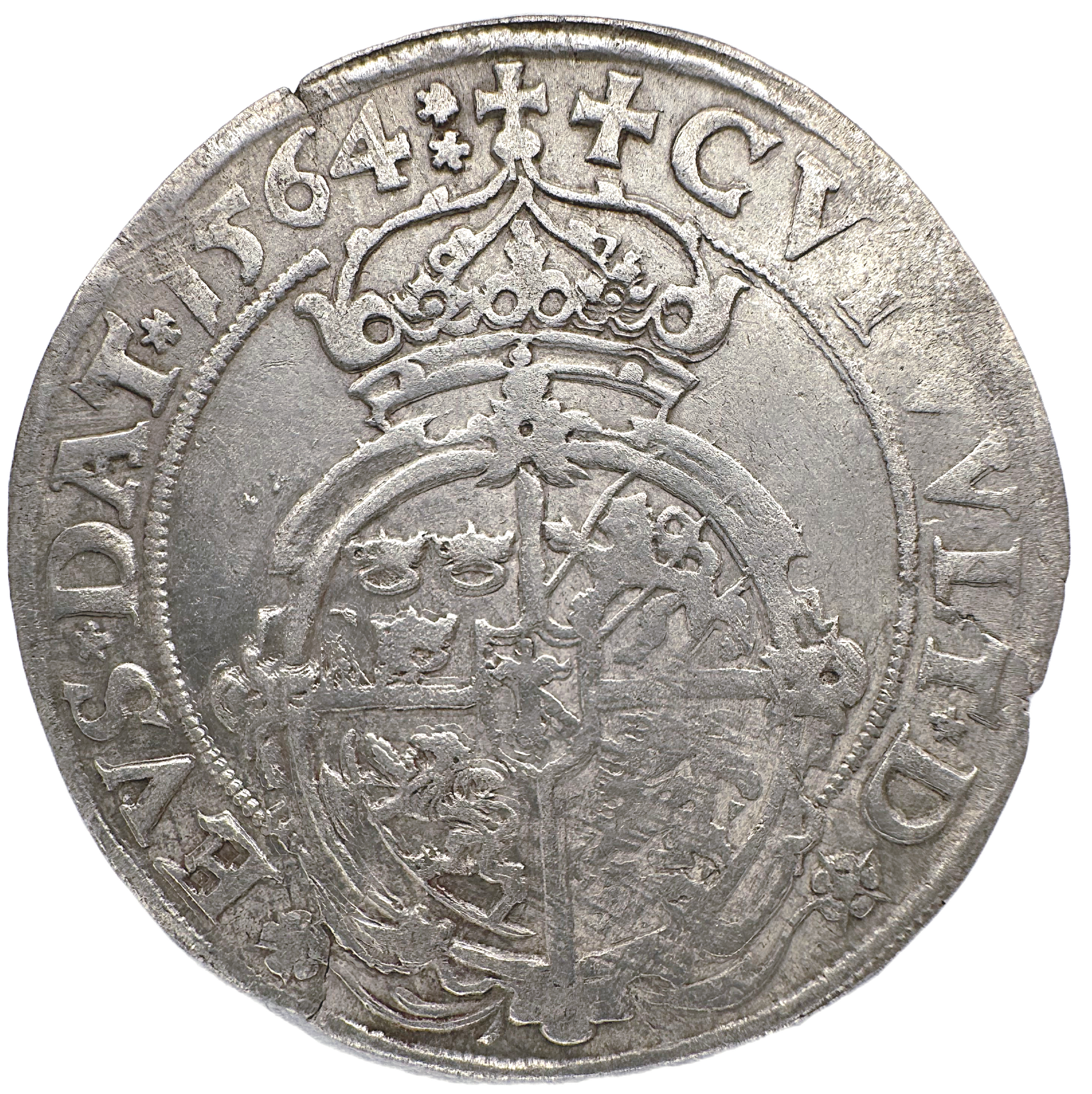 Erik XIV - Mark 1564 - Med delvis bevarad präglingsglans och härligt metalliskt silvermynt