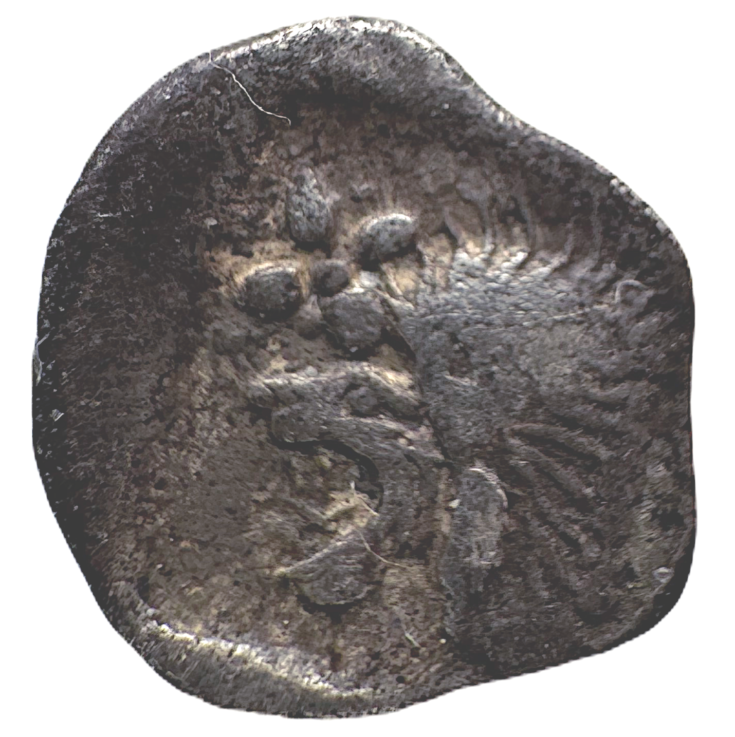 Mysien. Kyzikos cirka 525–475 f.Kr. Hemiobol