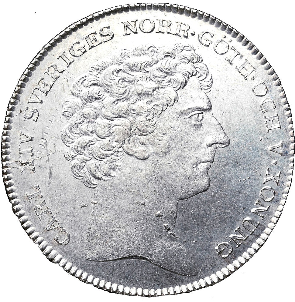 Karl XIV Johan - Riksdaler 1822 - Ett underbart ocirkulerat exemplar - Napoleons general som blev Sveriges kung