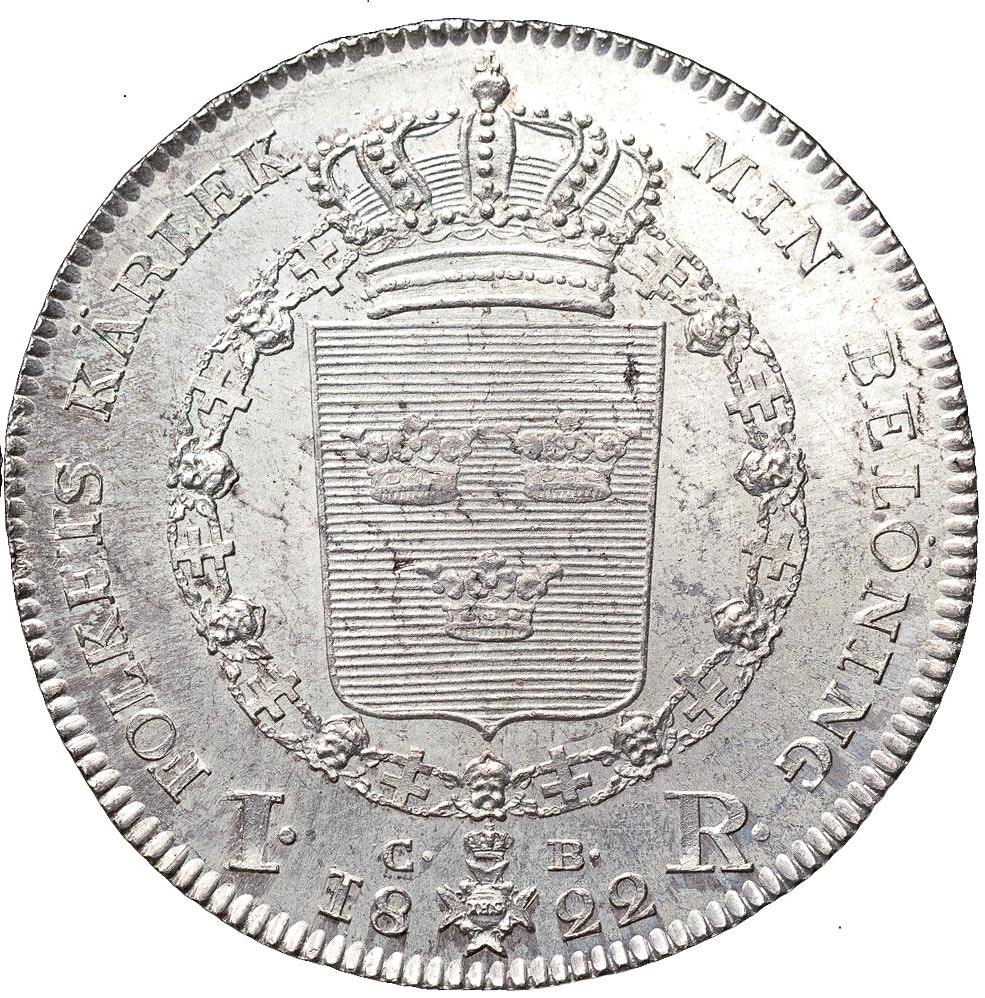 Karl XIV Johan - Riksdaler 1822 - Ett underbart ocirkulerat exemplar - Napoleons general som blev Sveriges kung