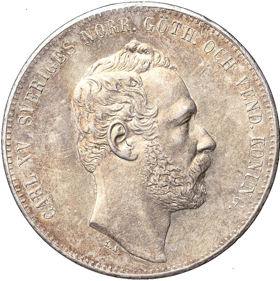 Karl XV - 4 Riksdaler riksmynt 1862 - Ett vackert exemplar