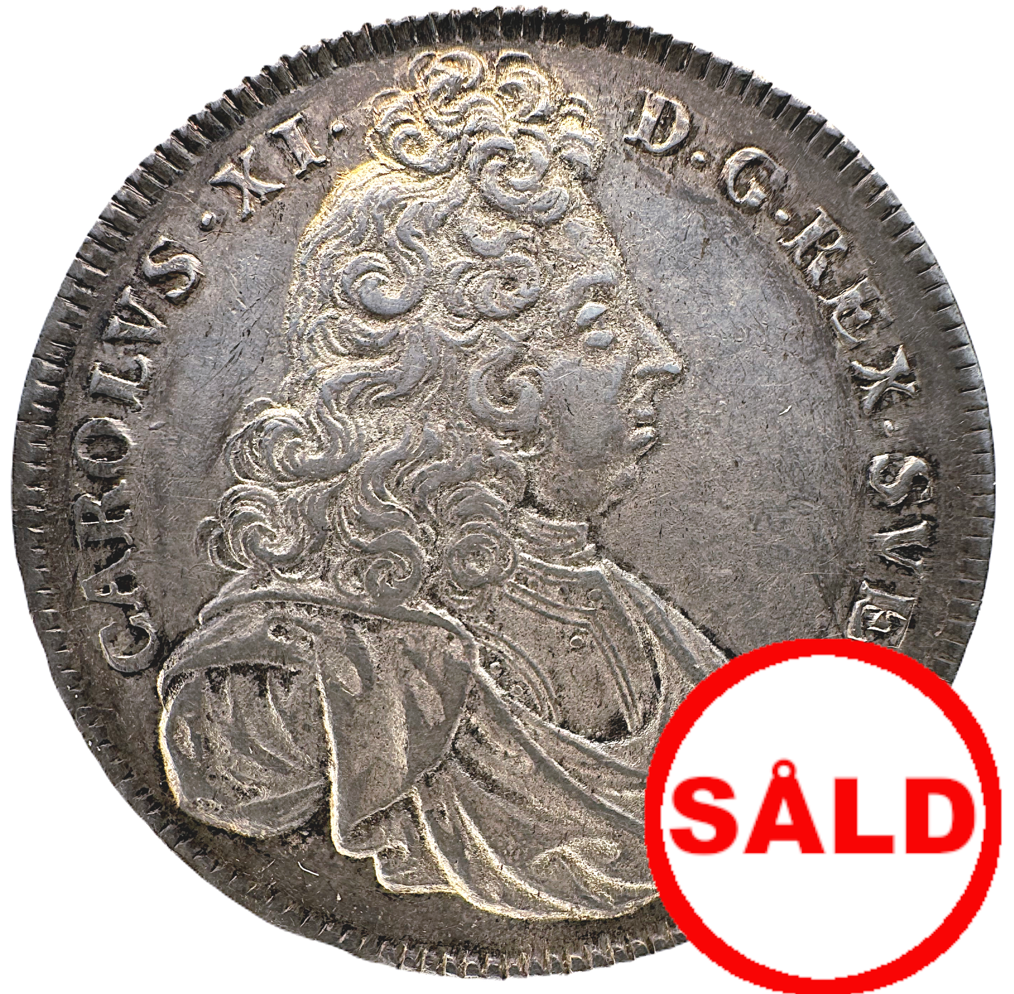 Karl XI - 8 Mark 1693 - Ett underbart vackert exemplar med fin lyster och frostad relief