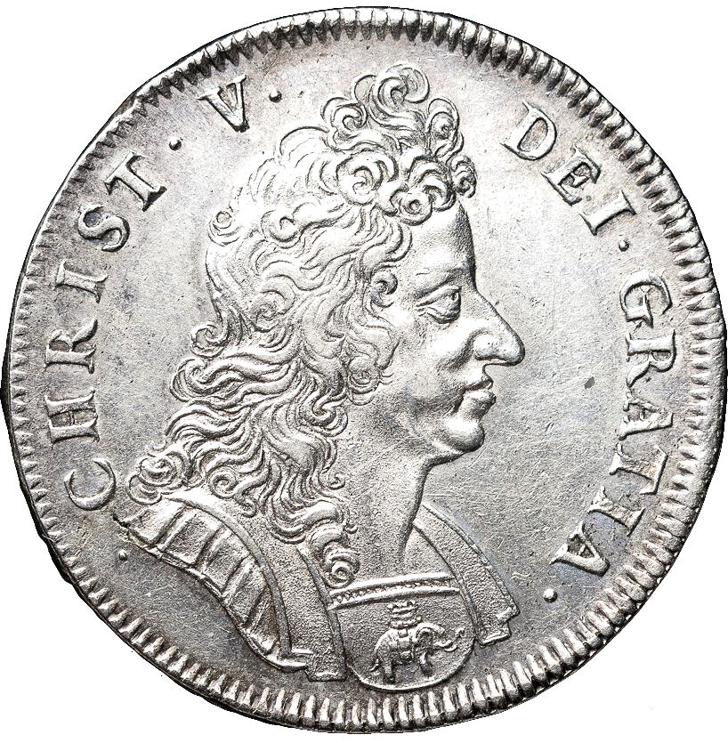 Danmark, Christian V (1670-1699). Krone 1693 - Ett härligt exemplar av ett historiskt betydelsefullt mynt - Enväldets sista glansdagar – året 1693 i historisk belysning