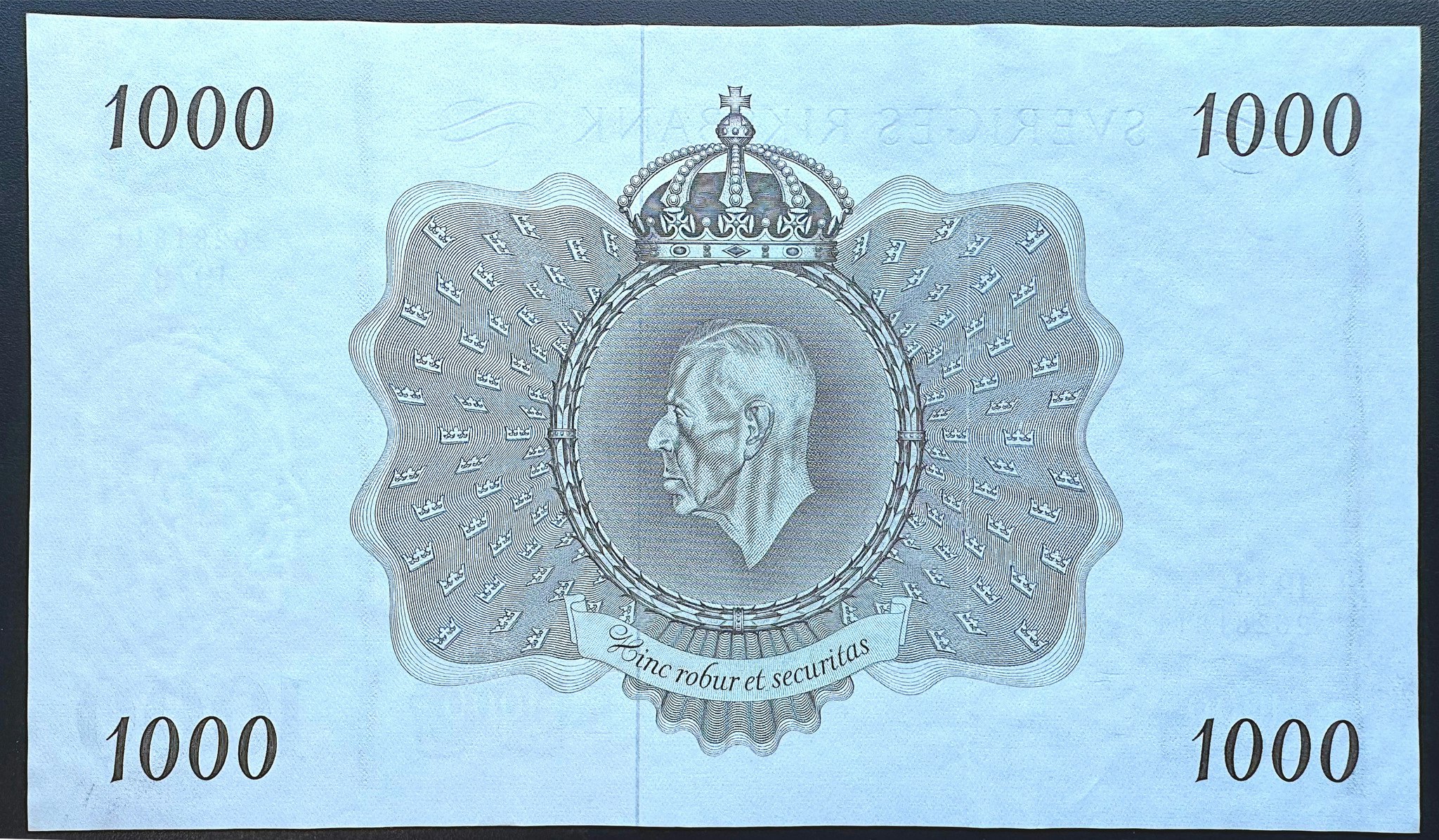 Sveriges riksbank - 1000 kronor 1973 - Sedel med rent och krispigt papper - fräsht exemplar