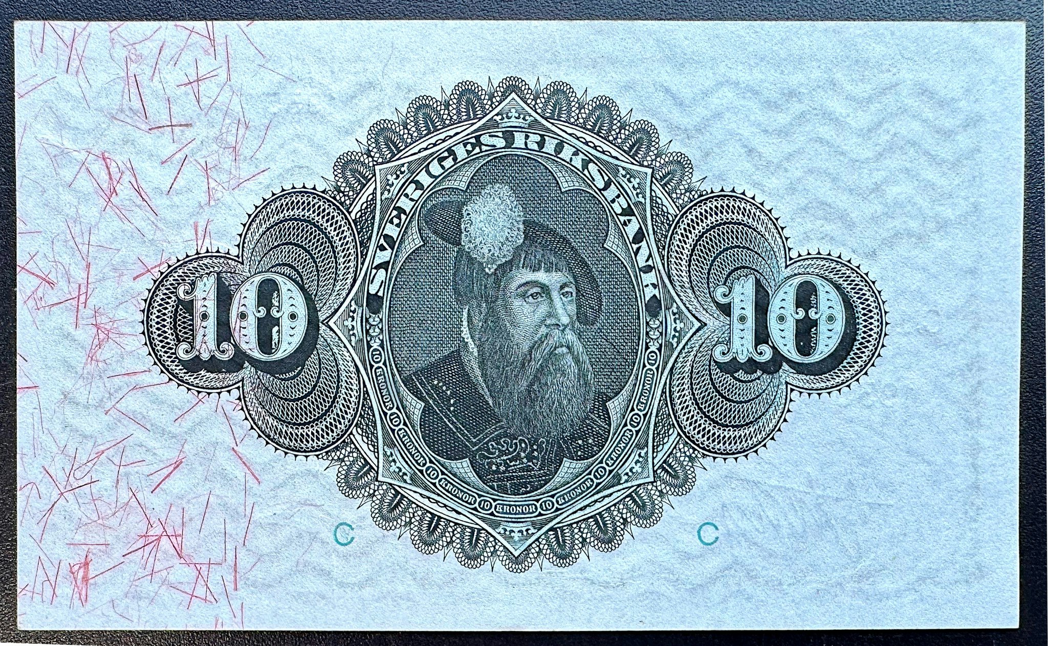 Sveriges riksbank - 10 kronor 1935 - Sedel i  närmast perfekt skick