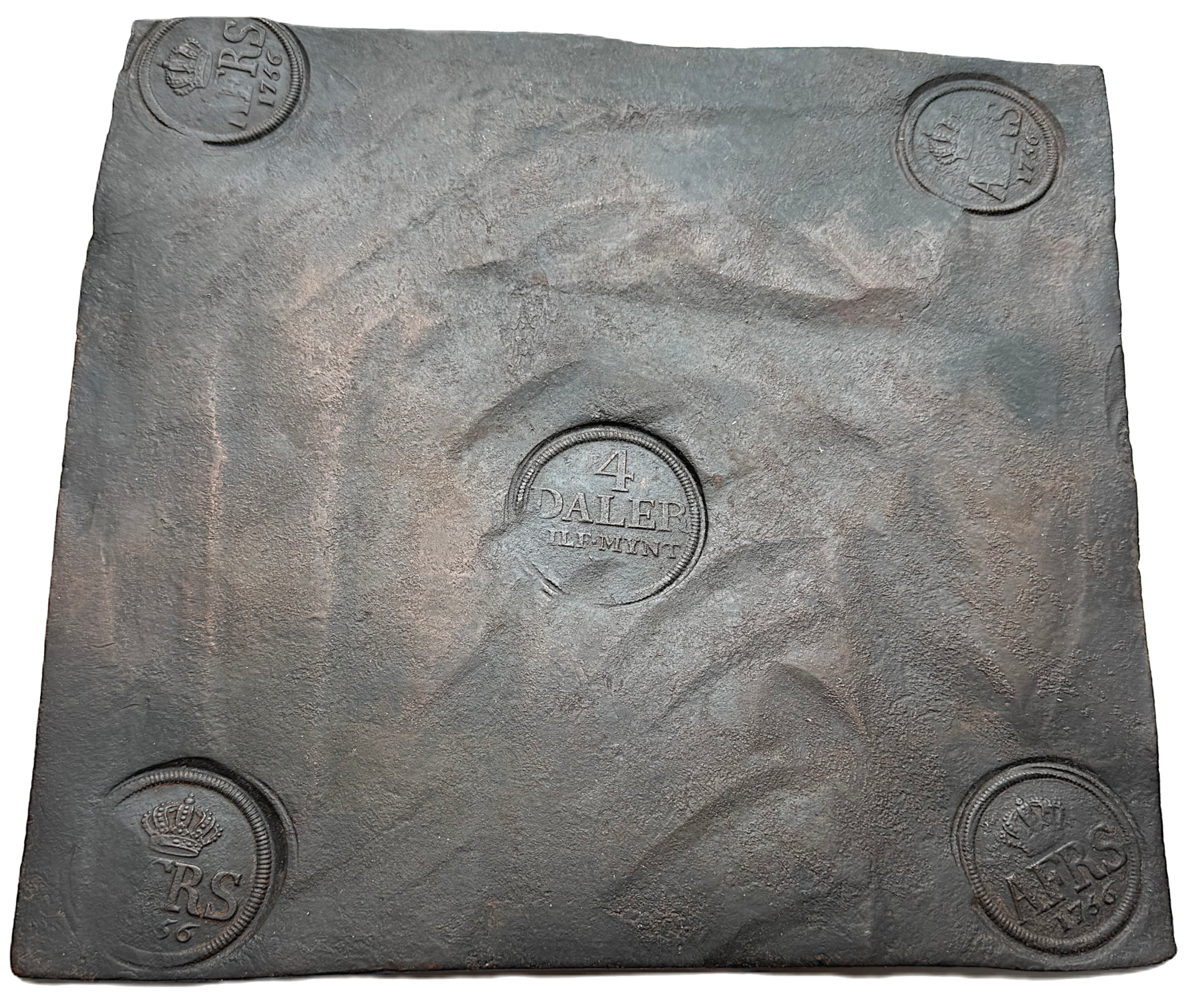 Adolf Fredrik, Avesta, Plåtmynt 4 Daler SM 1756 – Sällsynt