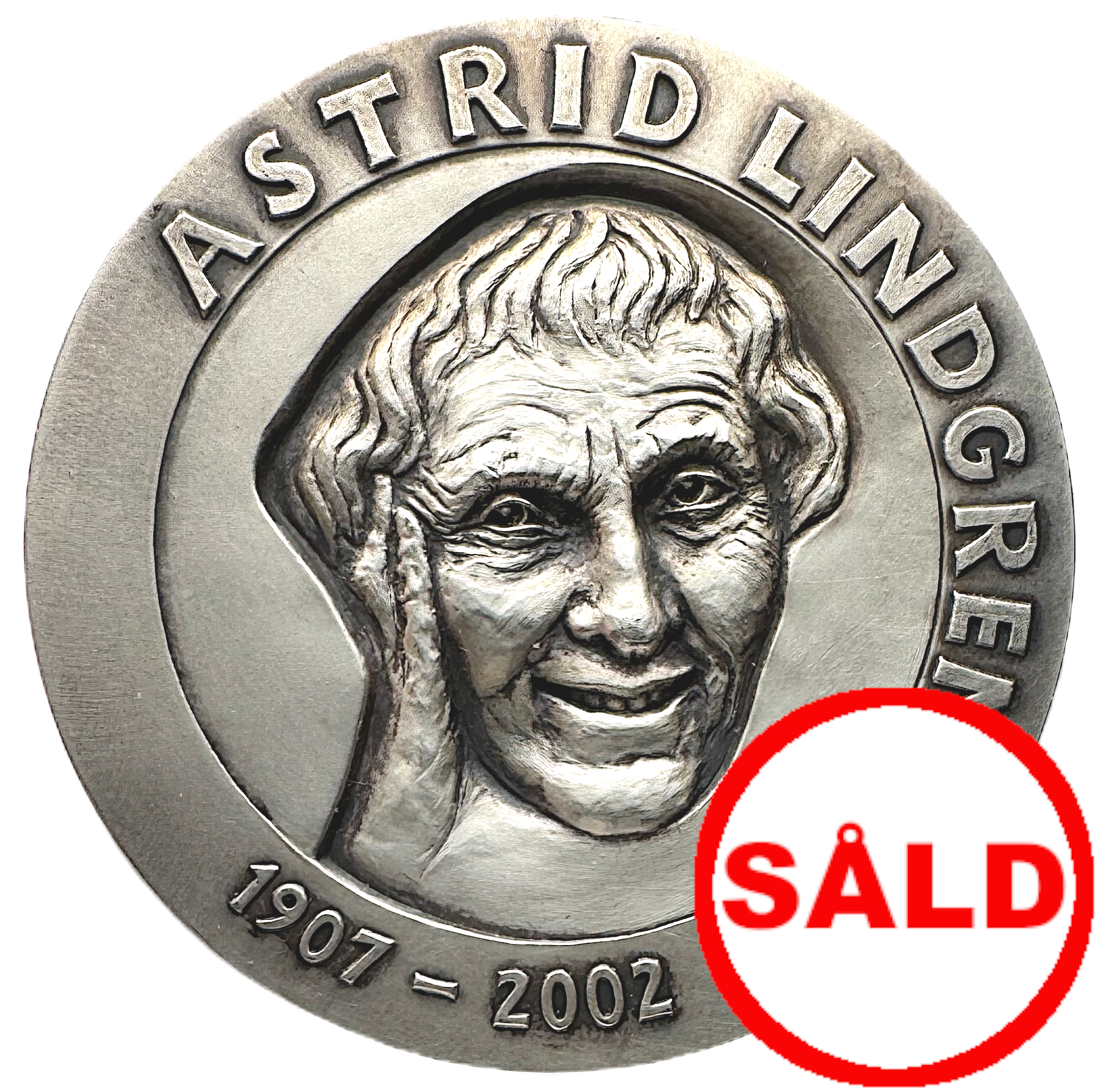 Astrid Lindgren – en svensk mästare, hel, enkel och underbar - Sällsynt minnesmedalj 2002 av Marita Norin