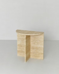 Elisa Half Moon Side Table Travertine